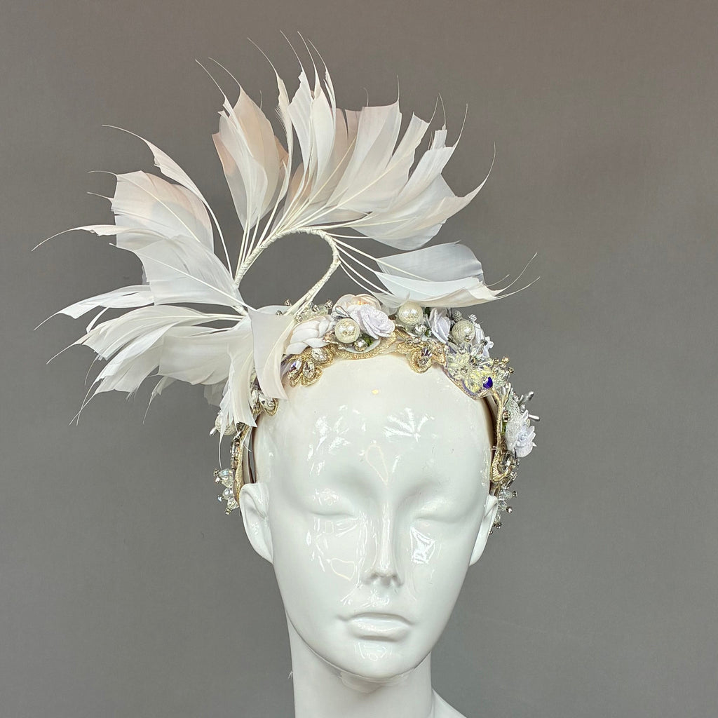 White Derby Fascinator, Kentucky Derby Hat Alternative, Kentucky derby hat