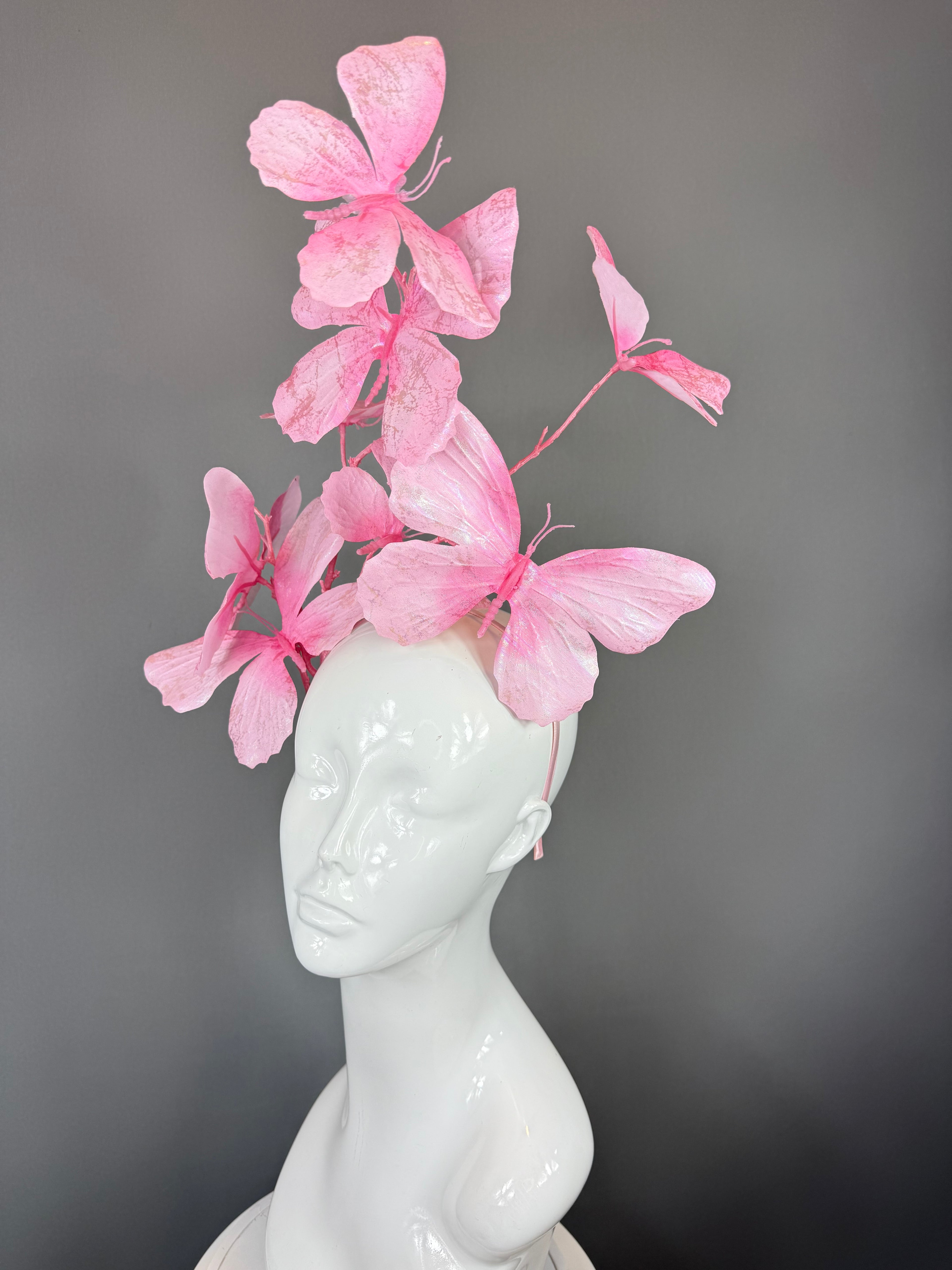 Kentucky Derby Fascinator Hat | Pink Butterfly Headpiece | Derbyologie