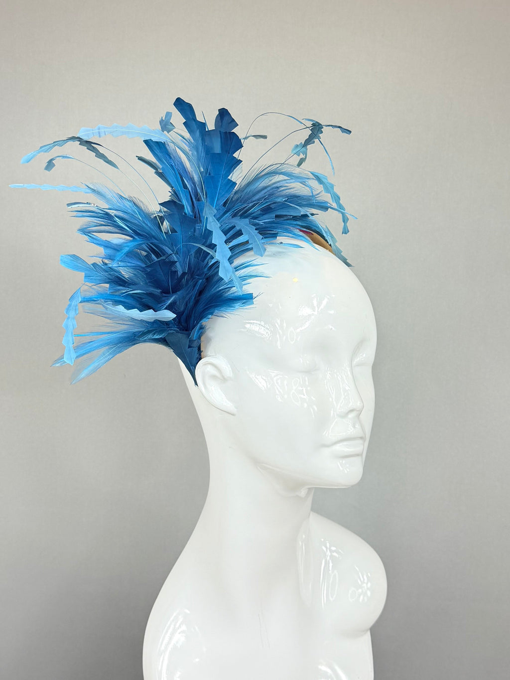 Kentucky Derby Fascinator Hat | Teal Blue Feather Headband | Derbyologie