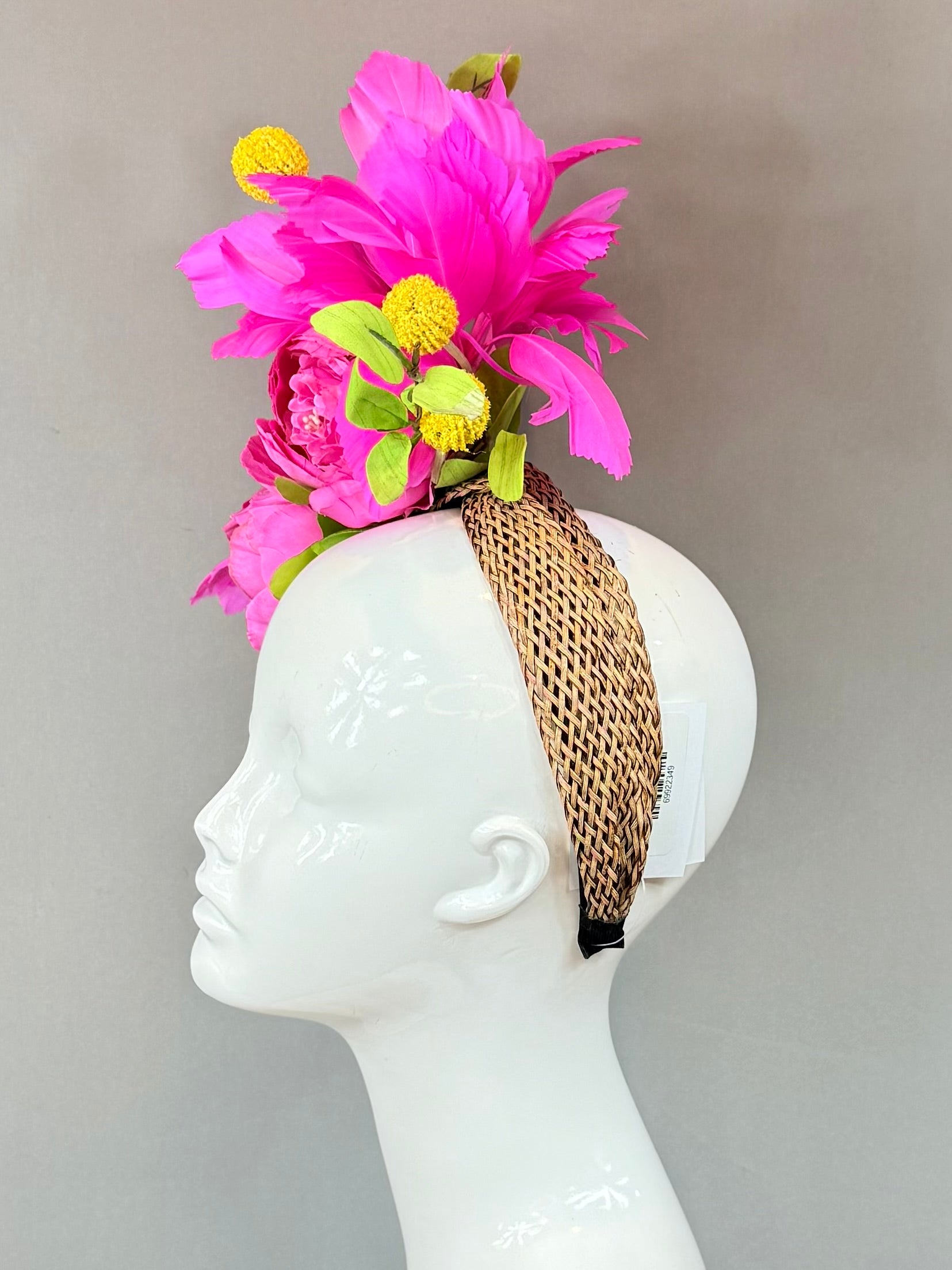 Kentucky Derby Fascinator Hat | Pink, Green, and Yellow Flower Hat | Derbyologie