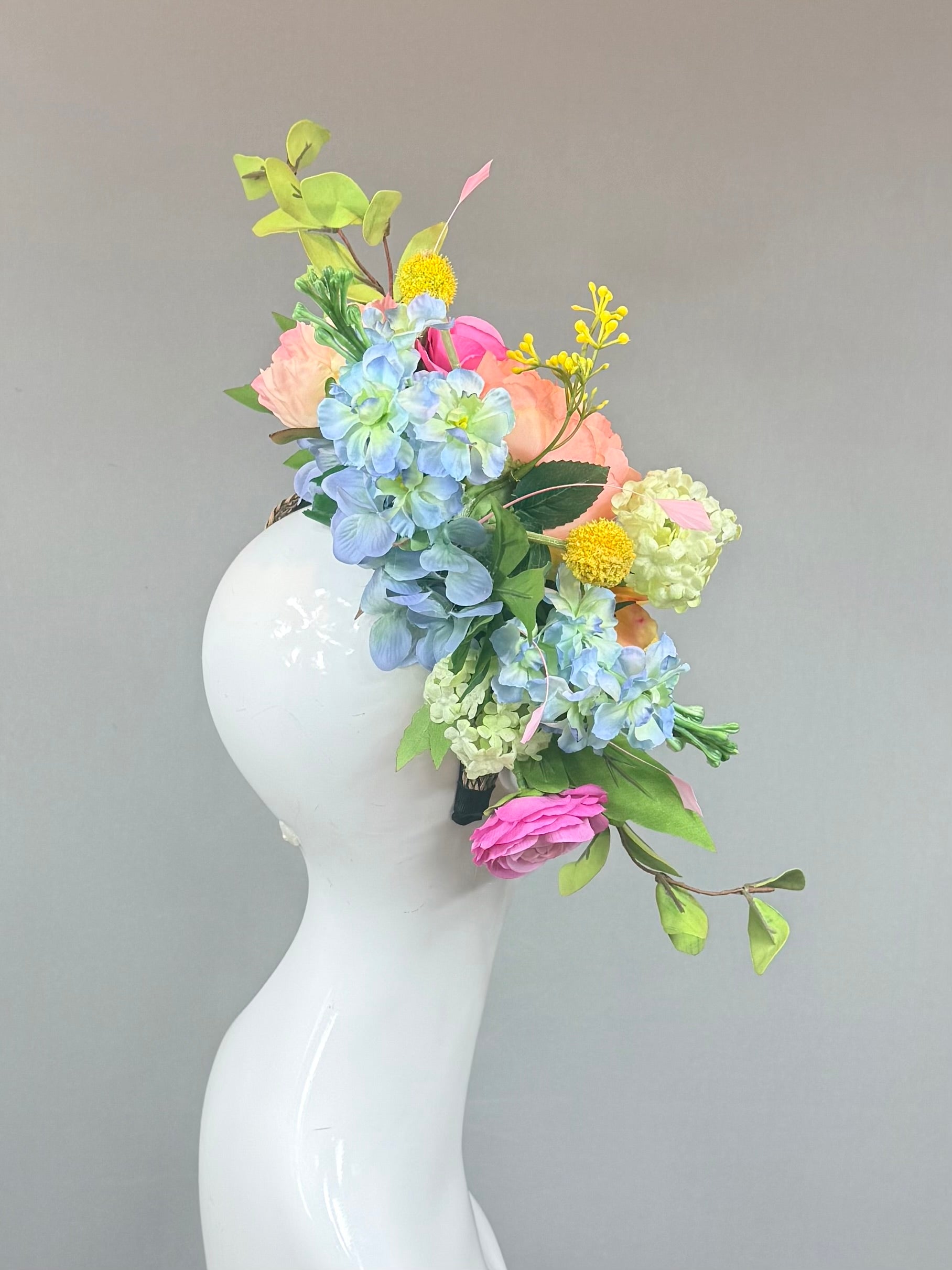 Kentucky Derby Fascinator Hat | Pink, Blue, Green, Yellow Hat | Derbyologie