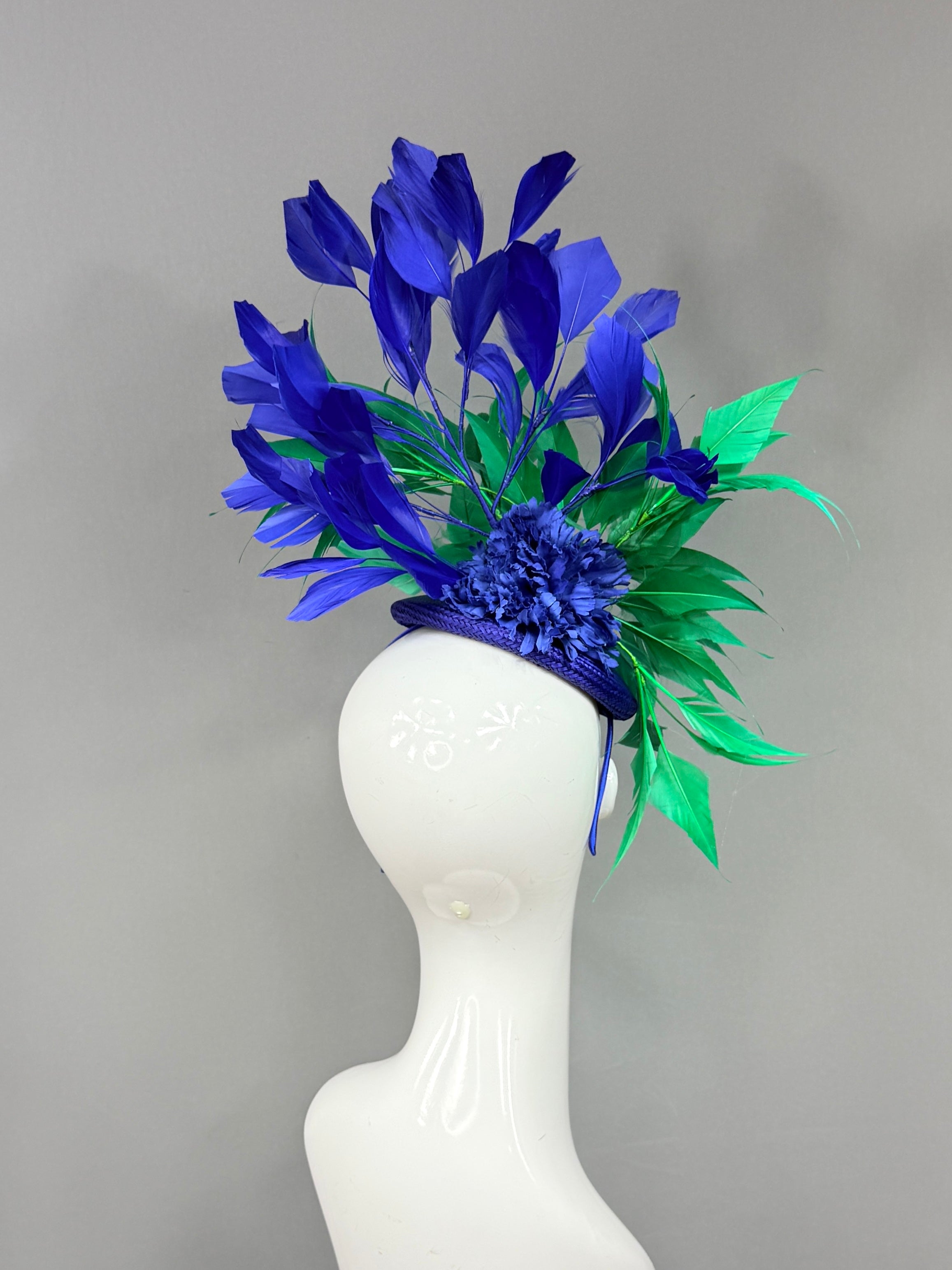 Kentucky Derby Fascinator Hat | Green and blue Headband Hat | Derbyologie