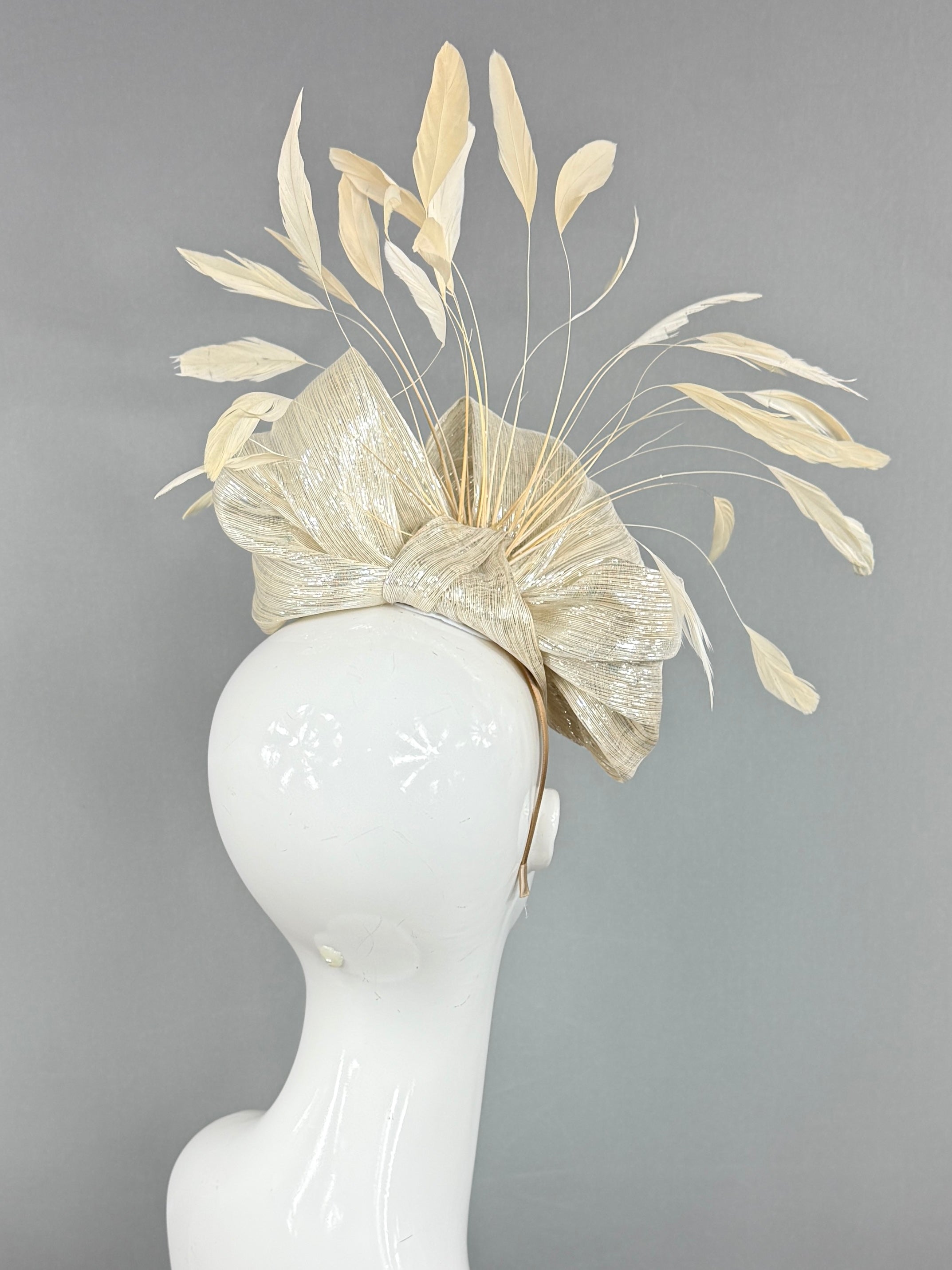 Kentucky Derby Fascinator Hat | Gold Silk Headpiece | Derbyologie