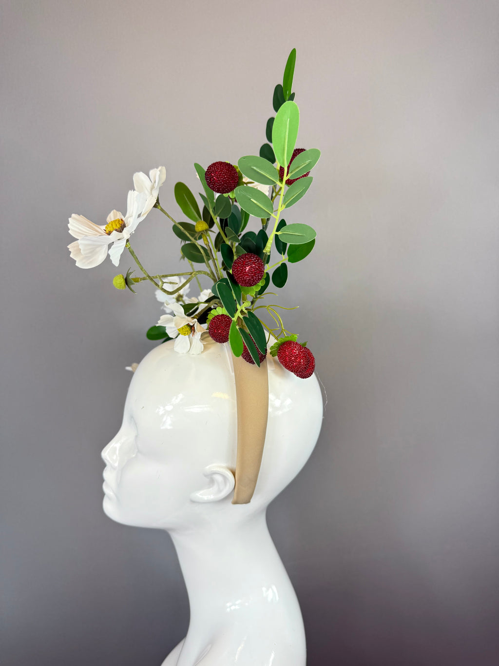 Kentucky Derby Fascinator Hat | Strawberry Flower Headpiece | Derbyologie