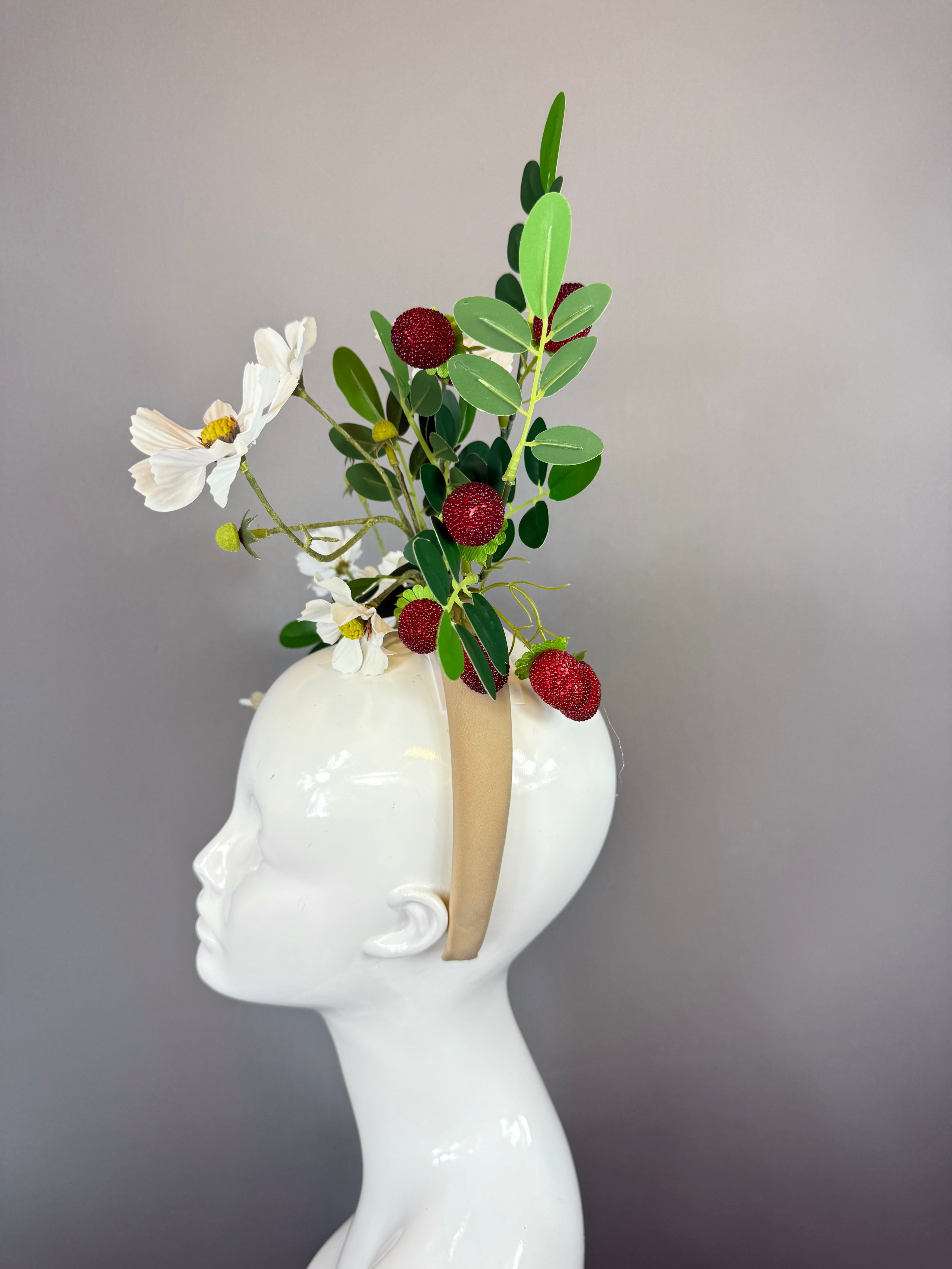 Kentucky Derby Fascinator Hat | Strawberry Flower Headpiece | Derbyologie