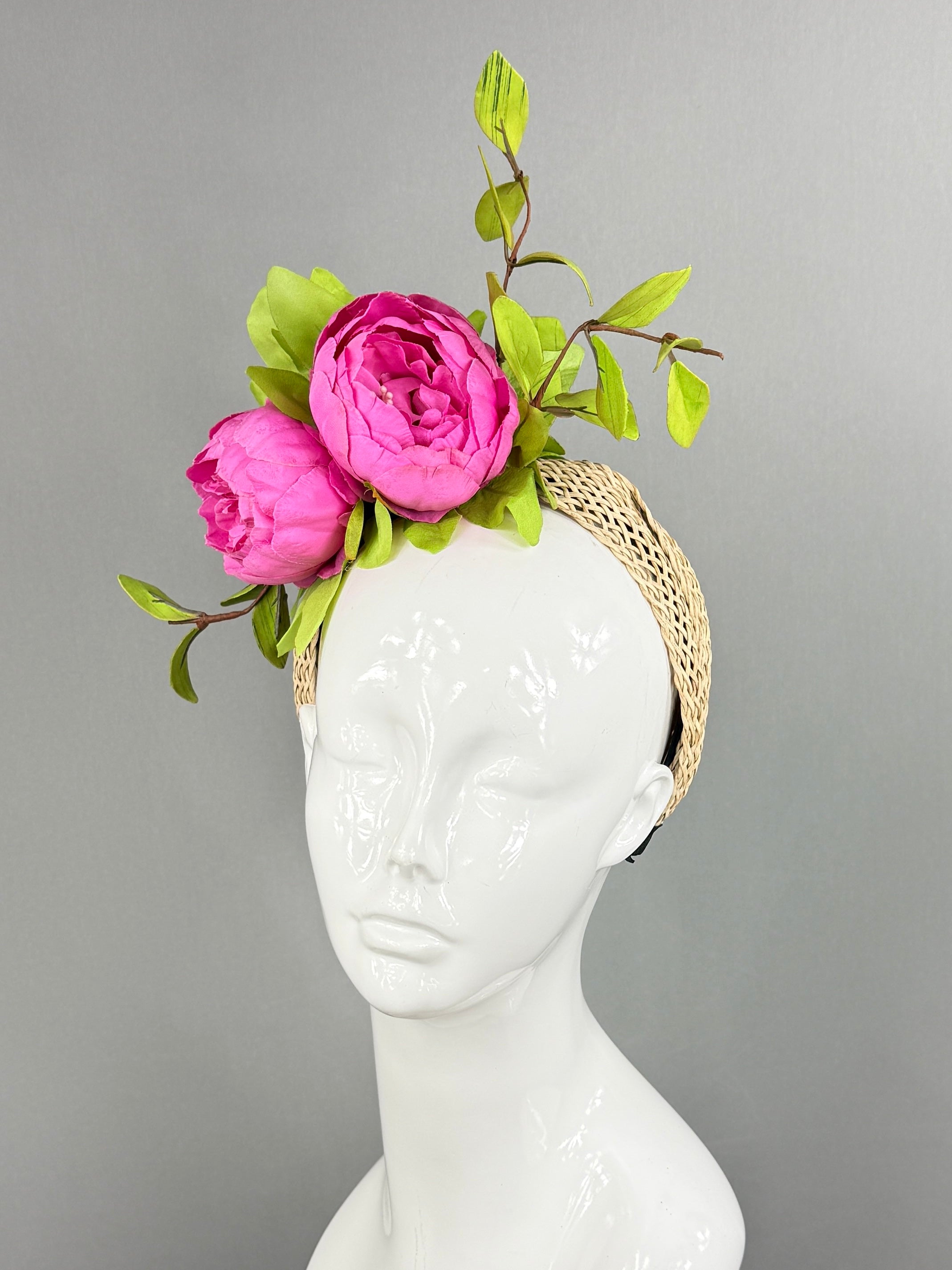 Kentucky Derby Fascinator Hat | Pink and green Headpiece | Derbyologie