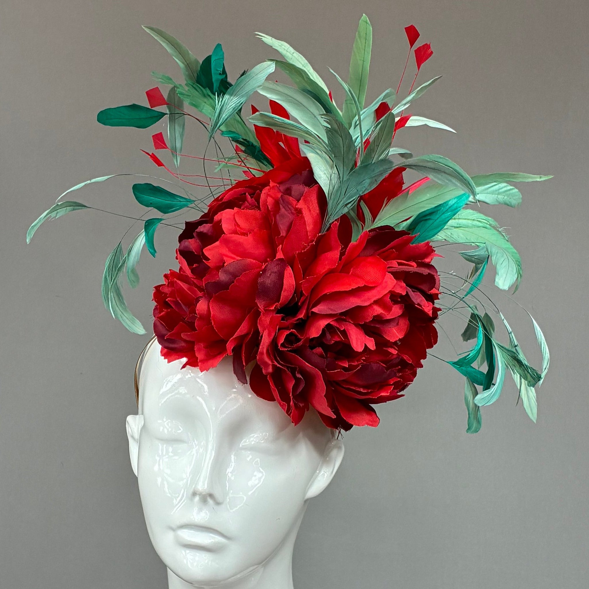 Kentucky Derby Fascinator Hat | Mint and red Headband Hat | Derbyologie