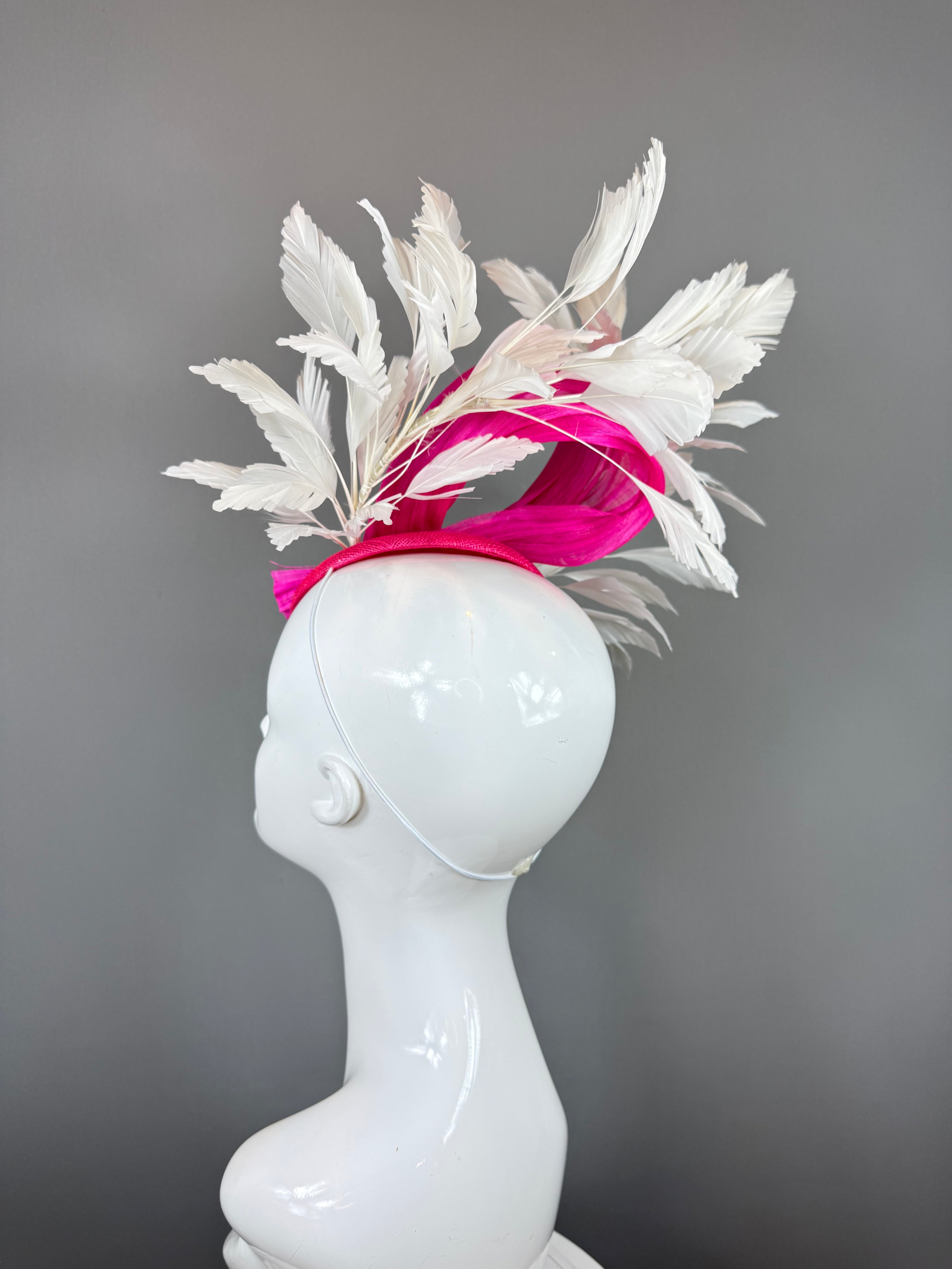 Kentucky Derby Fascinator Hat | Pink and White Fascinator | Derbyologie