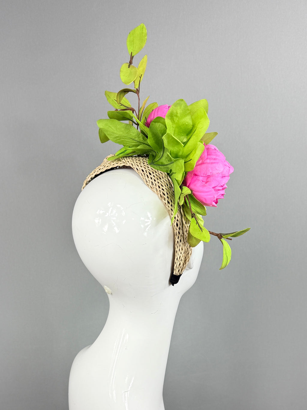 Kentucky Derby Fascinator Hat | Pink and green Headpiece | Derbyologie