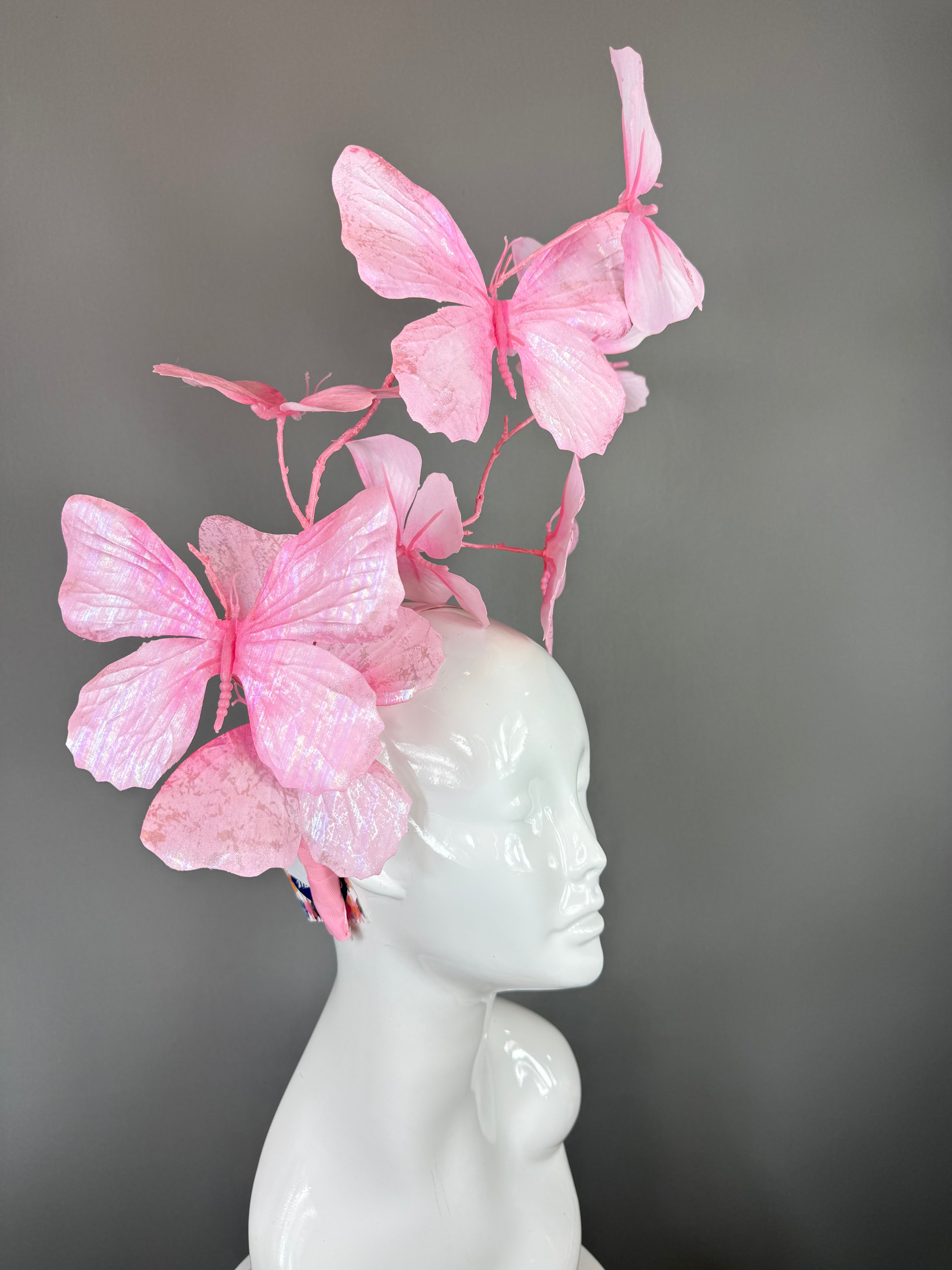 Kentucky Derby Fascinator Hat | Pink Butterfly Headpiece | Derbyologie