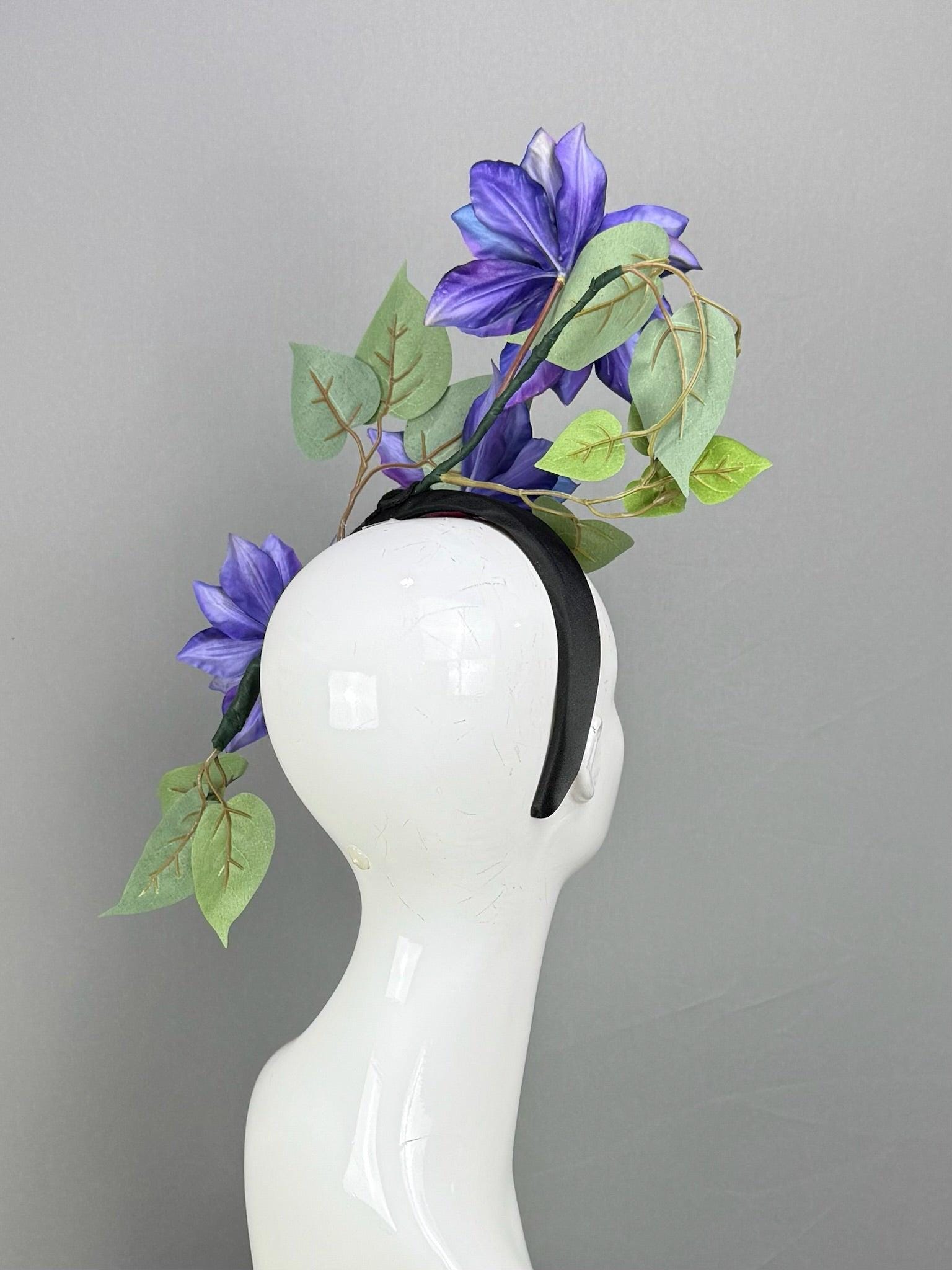 Kentucky Derby Fascinator Hat | Purple, and Green Flower Hat | Derbyologie