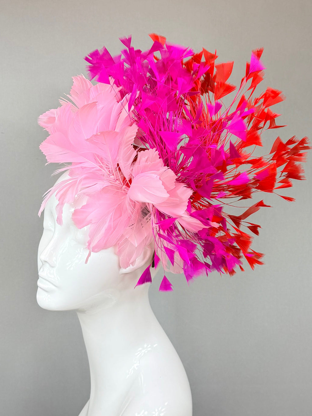 Pink, Fuchsia, and Red  Derby Fascinator, Kentucky Derby Hat Alternative, Kentucky derby hat (GOLD LINE)