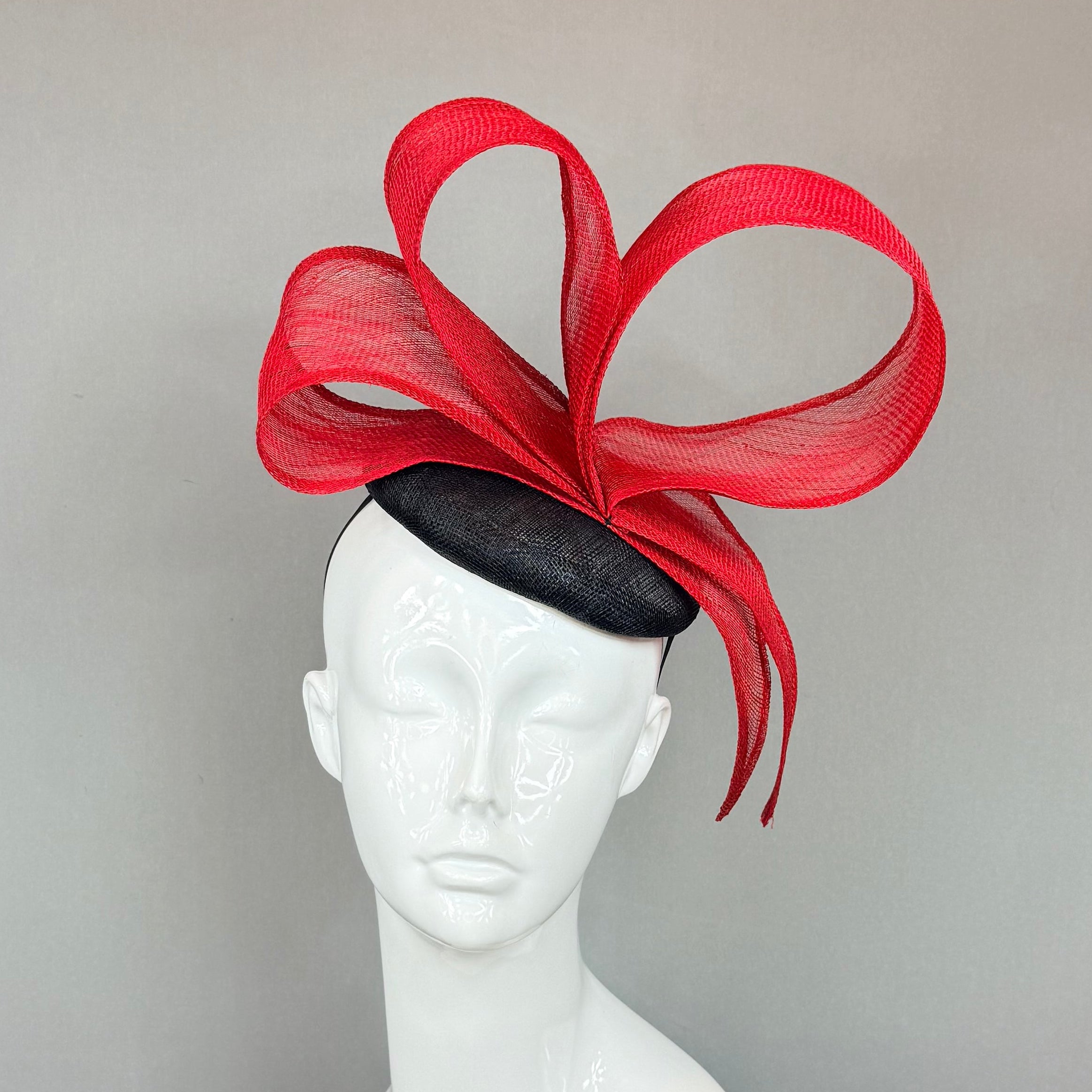 Kentucky Derby Fascinator Hat |  Red and Black Hat | Derbyologie