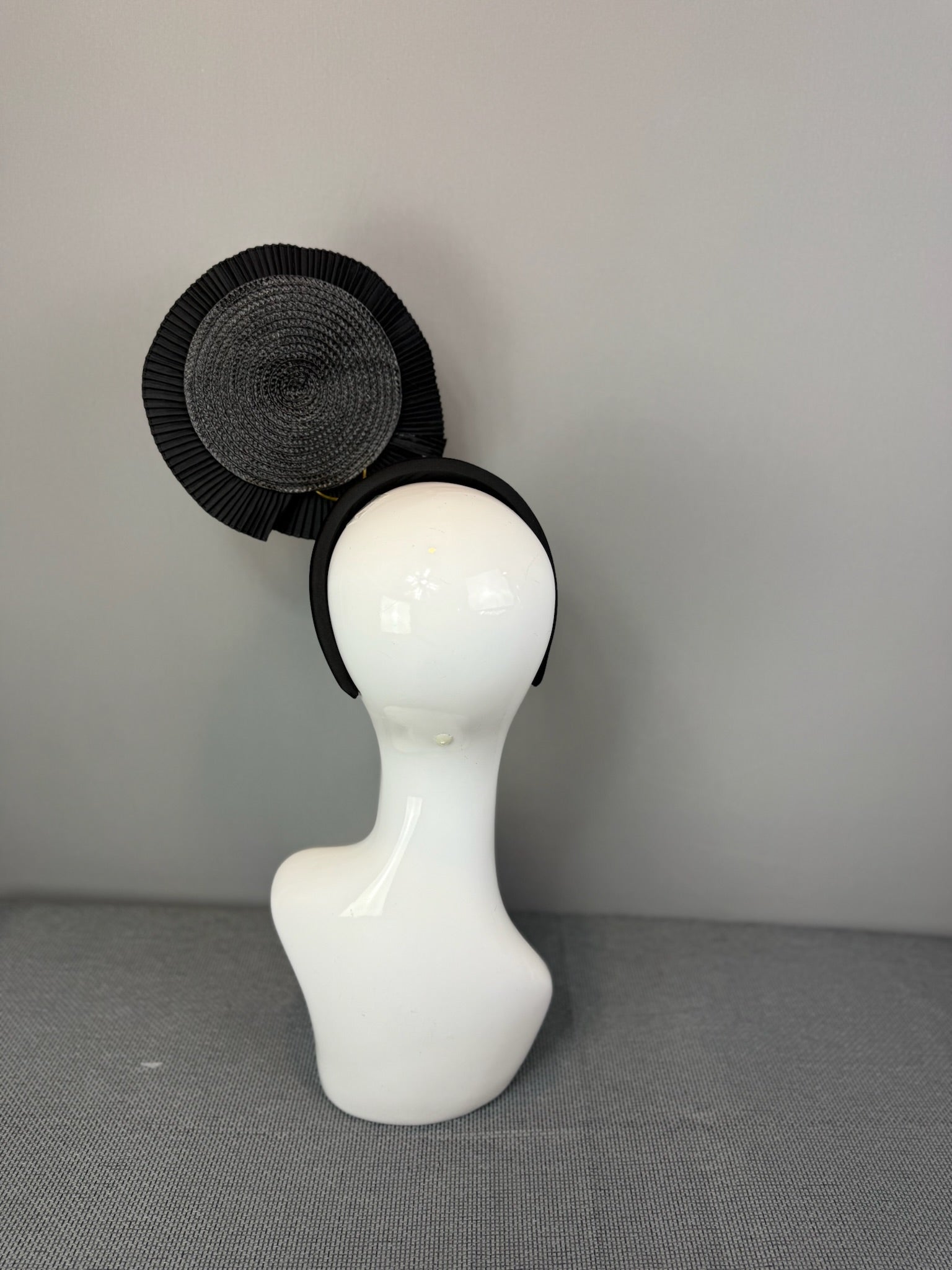 Black Kentucky Derby fascinator, Derby Hat Alternative (GOLD LINE)