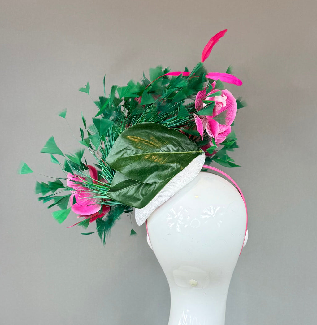 Kentucky Derby Fascinator Hat | Pink and Green Derby Hat | Derbyologie