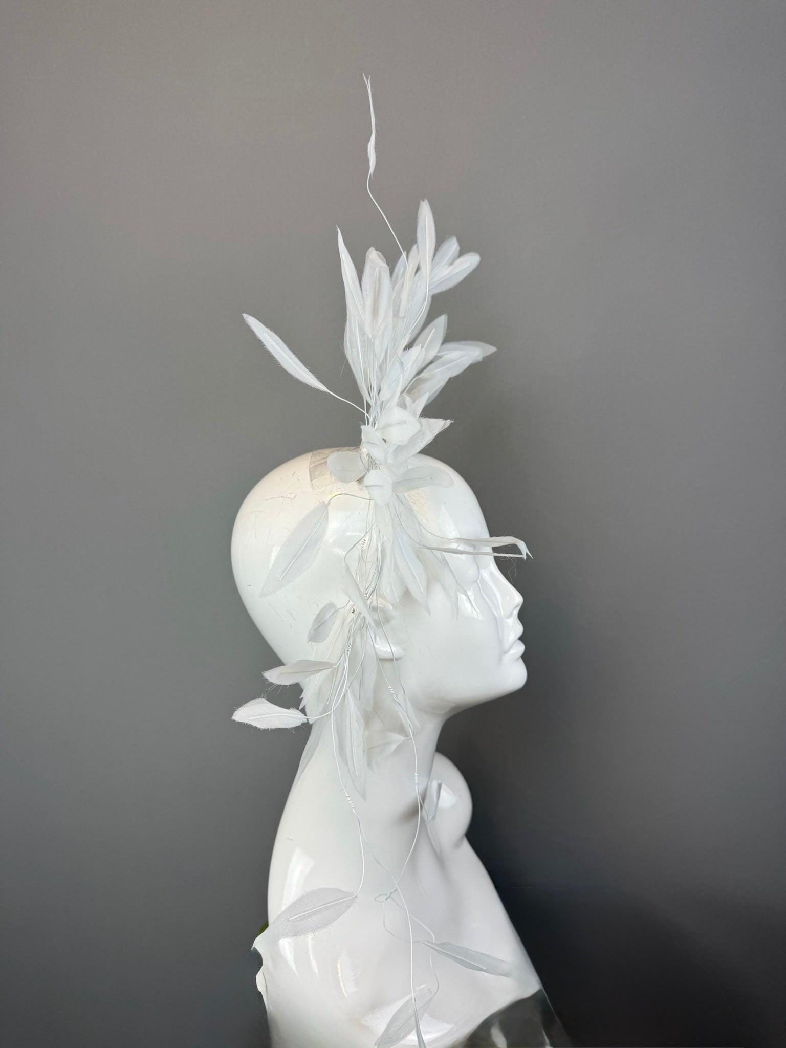 Kentucky Derby Fascinator Hat | White feather Headpiece | Derbyologie