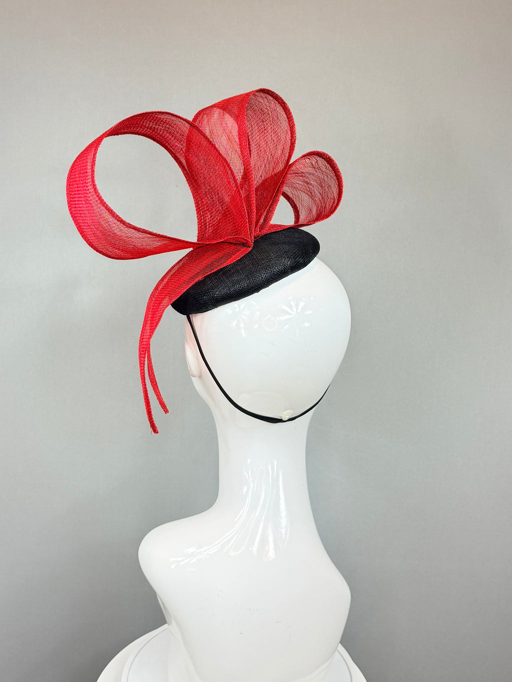 Kentucky Derby Fascinator Hat |  Red and Black Hat | Derbyologie