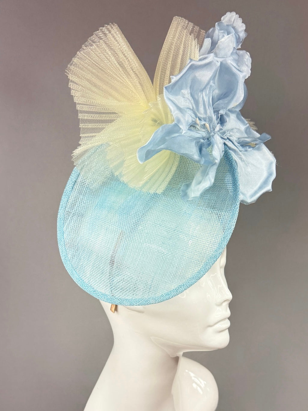 Kentucky Derby Fascinator Hat |Oversized blue silk peony Headpiece | Derbyologie