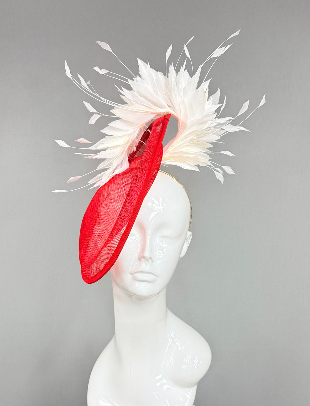 Kentucky Derby Fascinator Hat | Red and White Derby Hat | Derbyologie