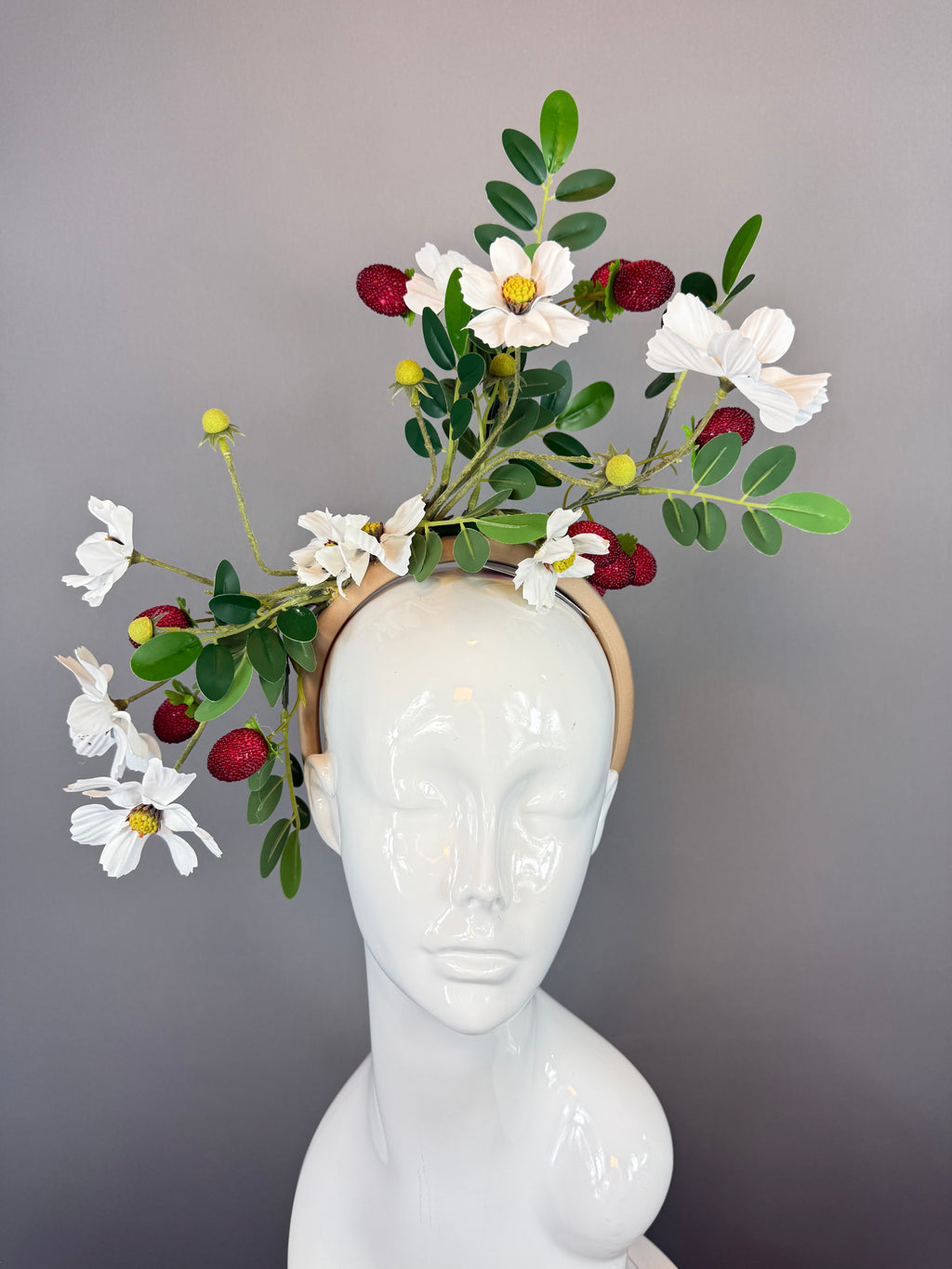 Kentucky Derby Fascinator Hat | Strawberry Flower Headpiece | Derbyologie