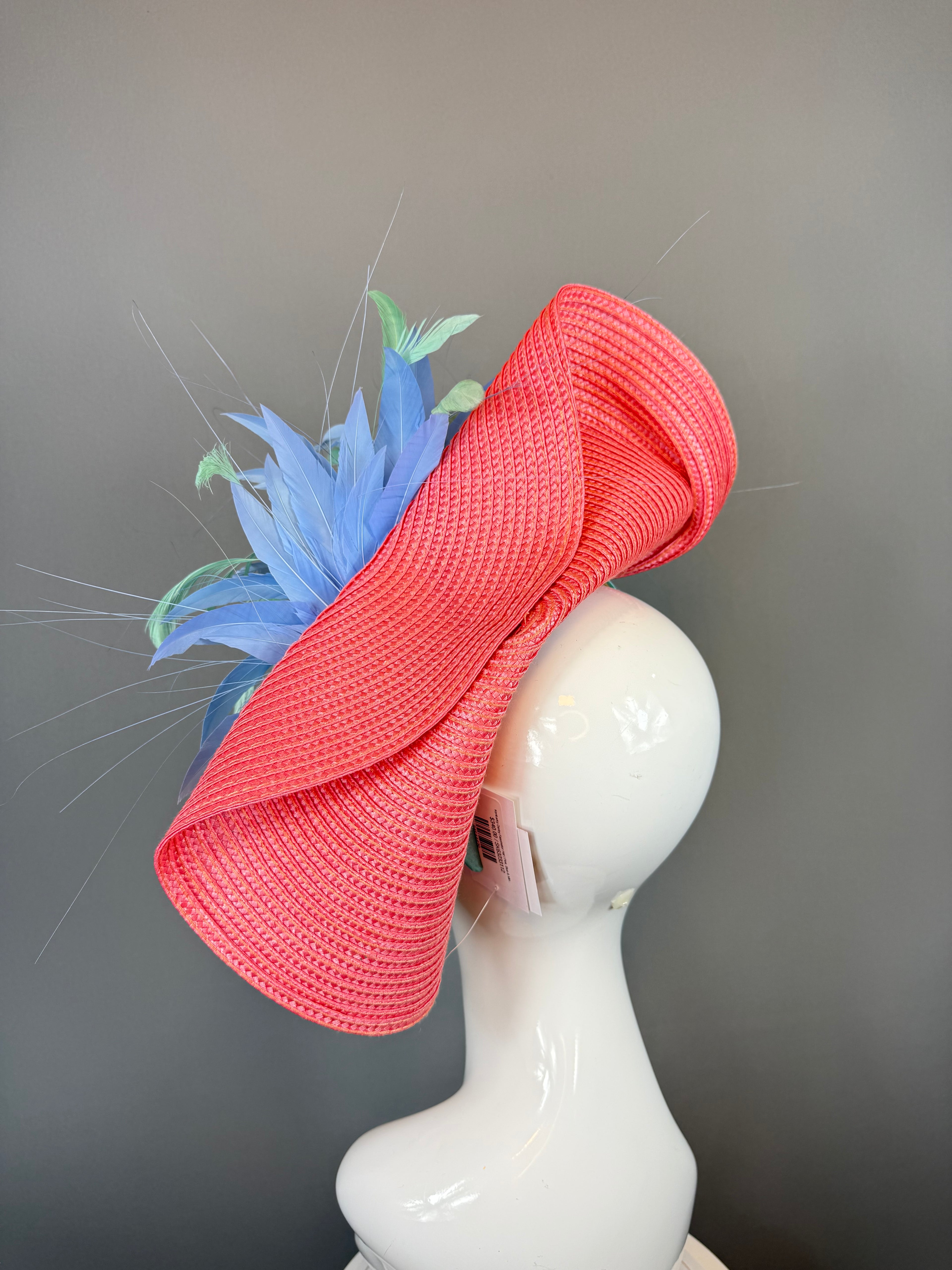 Kentucky Derby Fascinator Hat | Coral, Blue and Mint Headpiece | Derbyologie