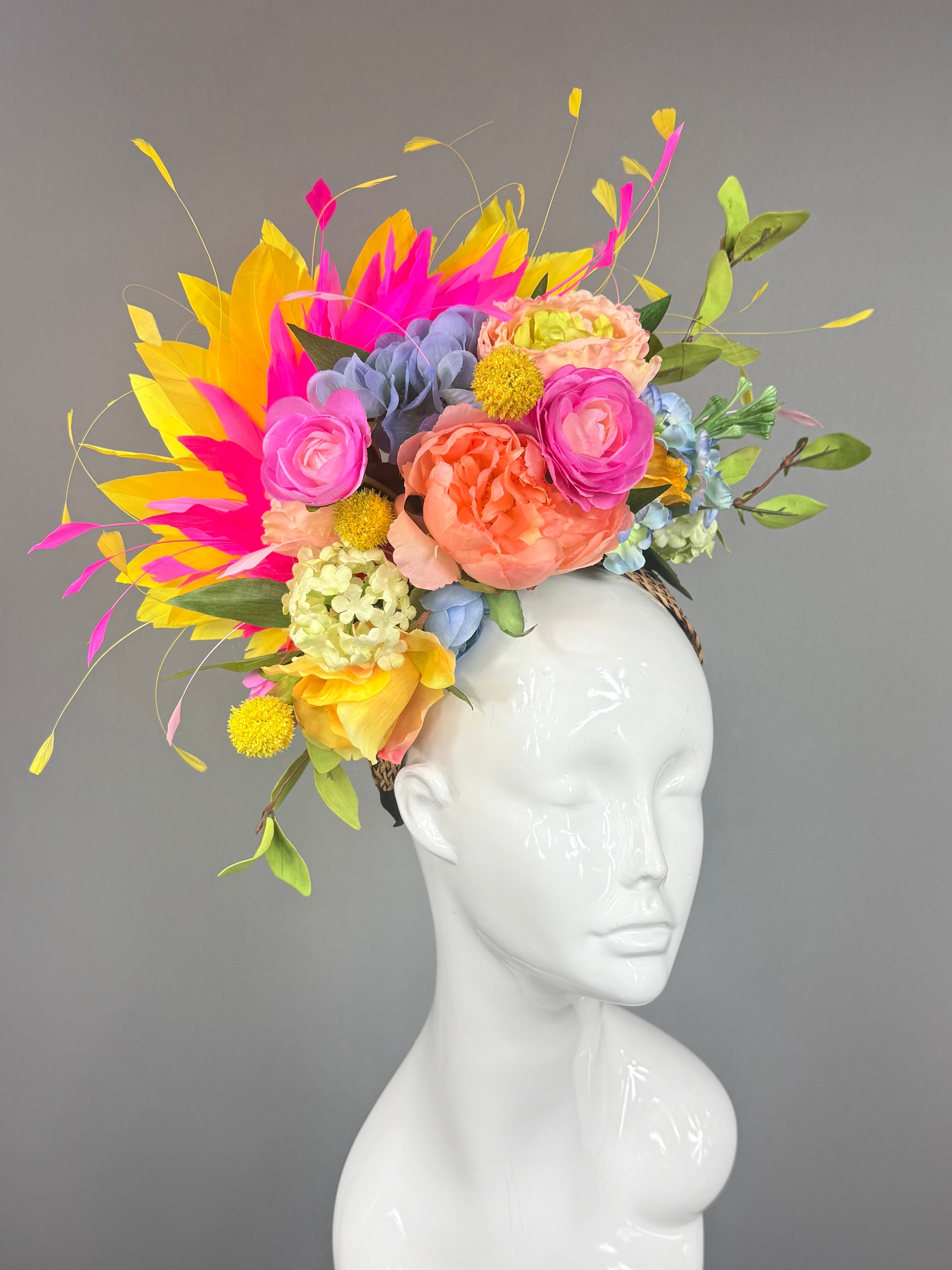 Kentucky Derby Fascinator Hat | colorful spring bouquet Headband Hat | Derbyologie