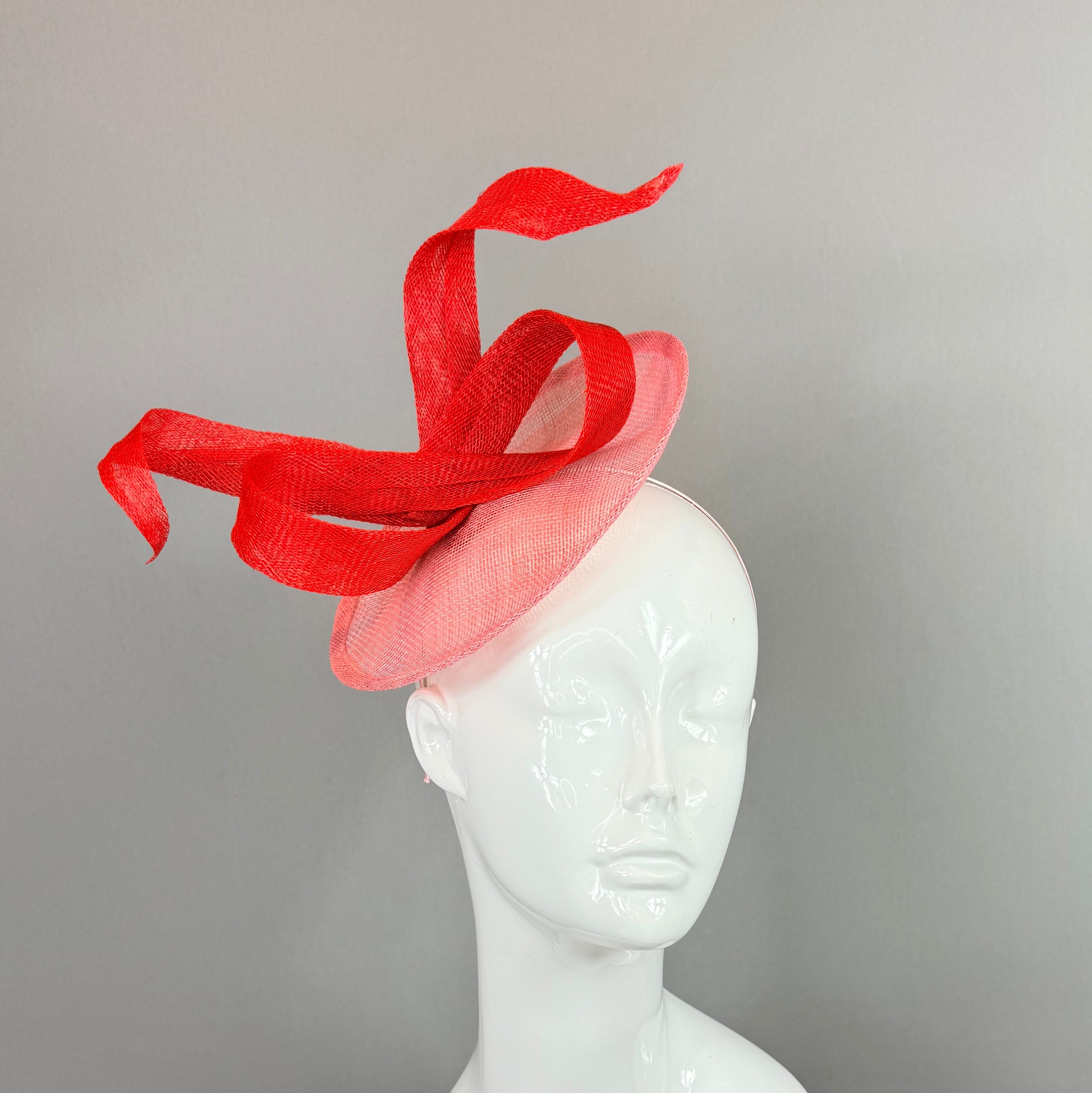 Kentucky Derby Fascinator Hat | Pink and Red Bow Headpiece | Derbyologie
