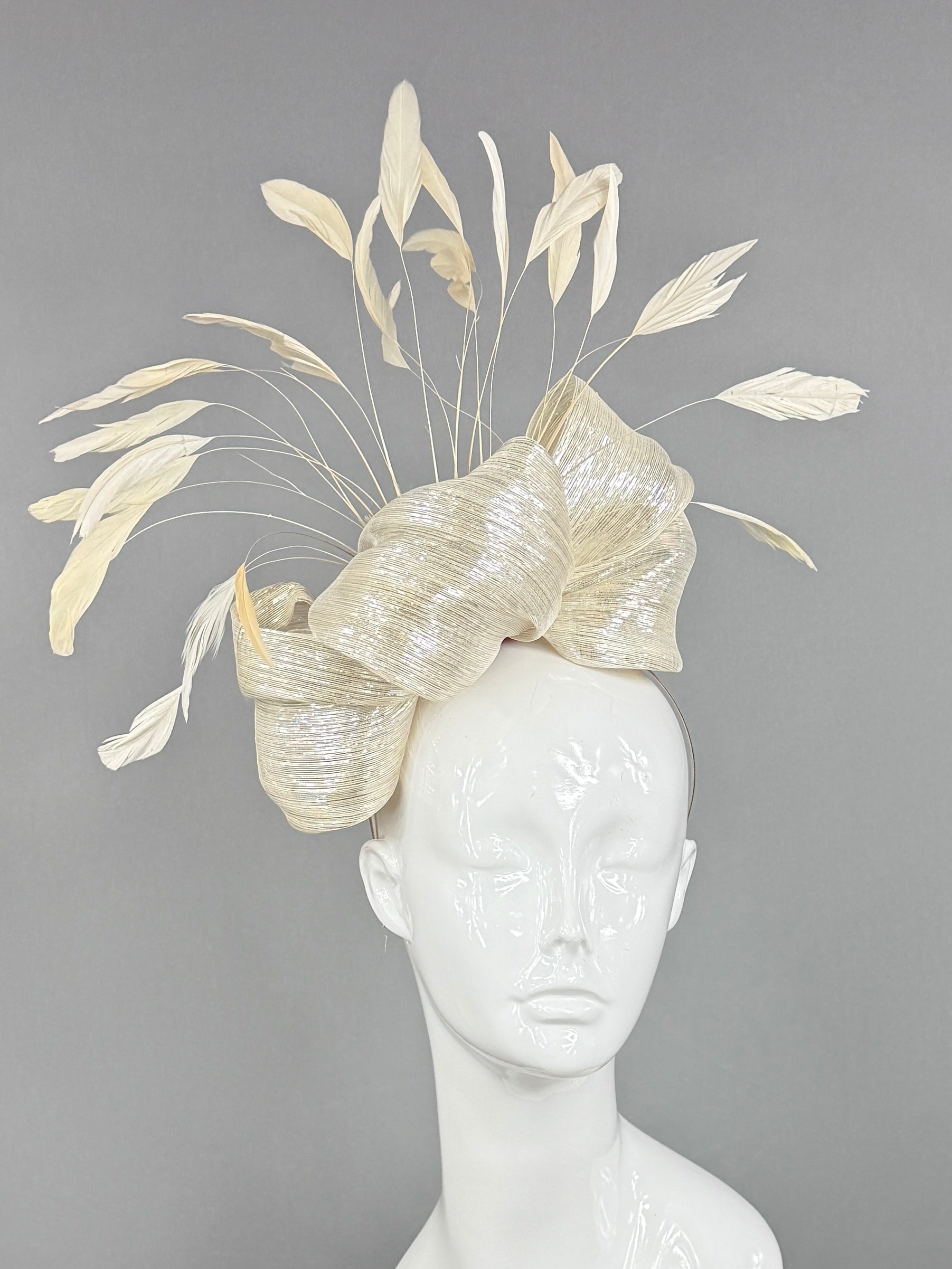 Kentucky Derby Fascinator Hat | Gold Silk Headpiece | Derbyologie