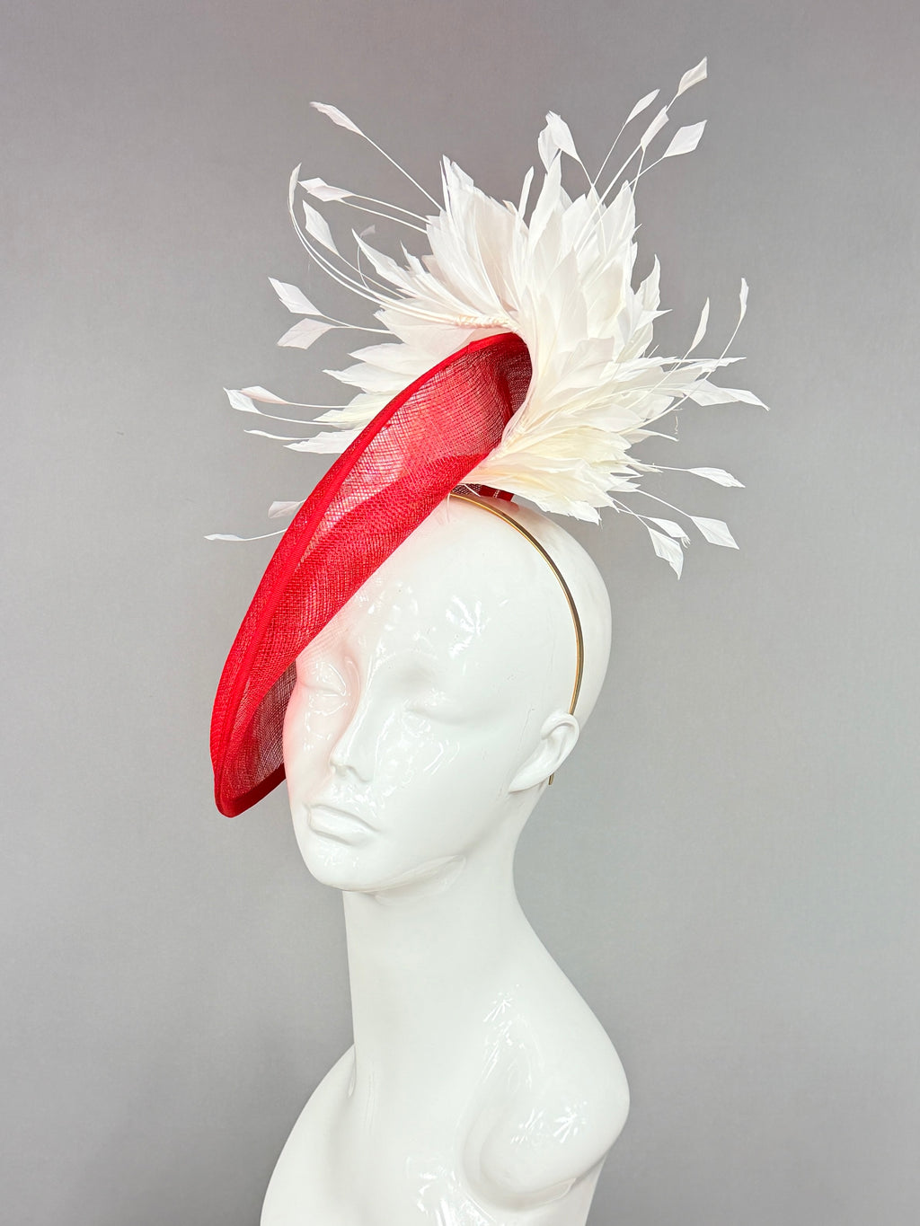 Kentucky Derby Fascinator Hat | Red and White Derby Hat | Derbyologie