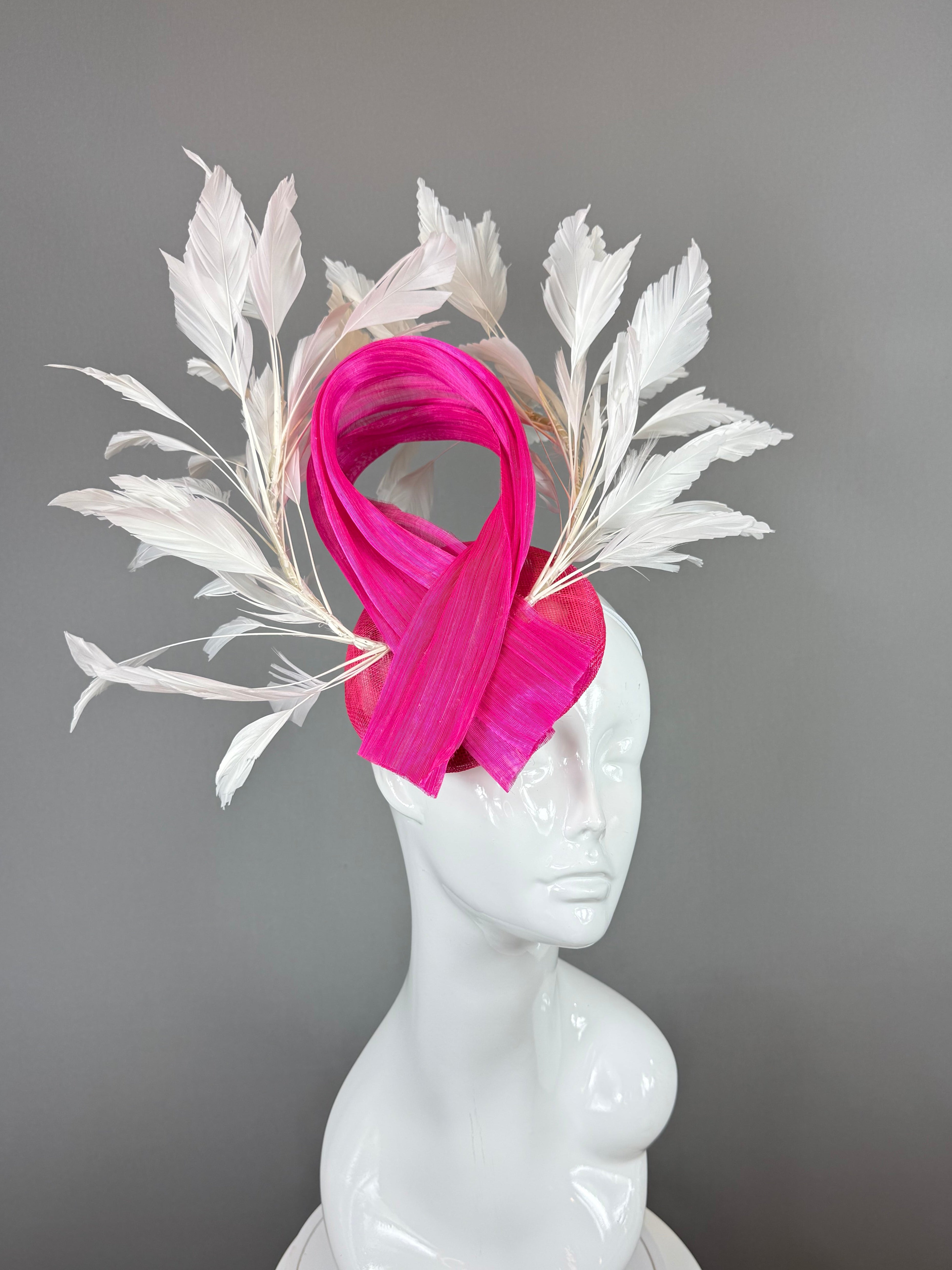 Kentucky Derby Fascinator Hat | Pink and White Fascinator | Derbyologie