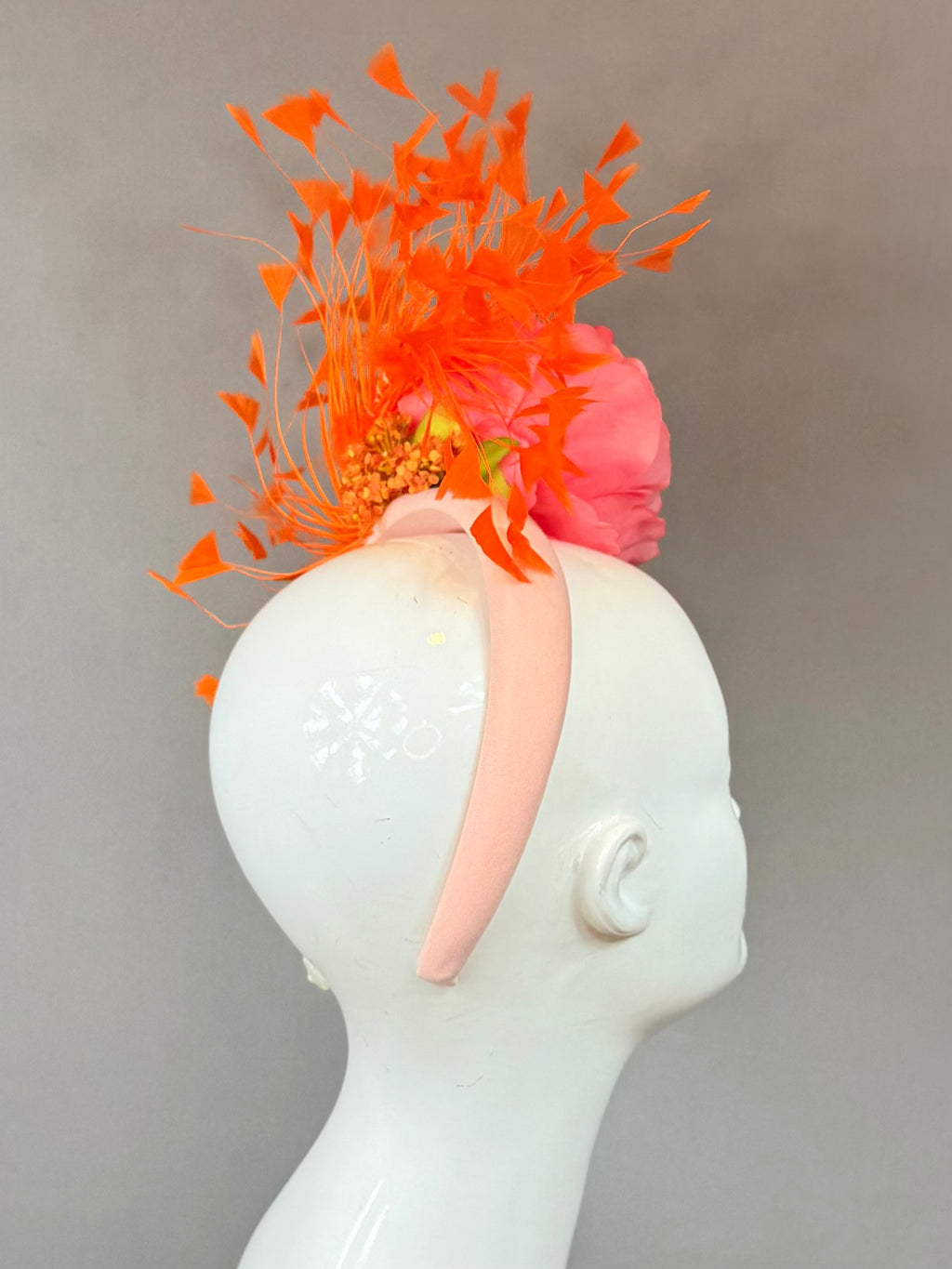 Kentucky Derby Fascinator Hat | Pink and Orange Flower Hat | Derbyologie