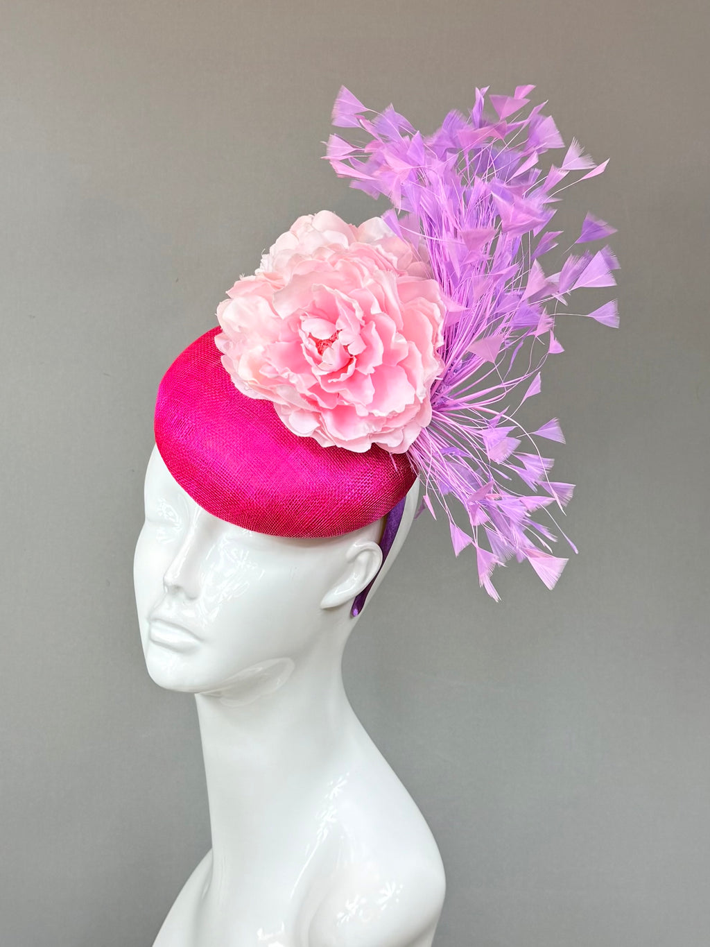 Kentucky Derby Fascinator Hat |pink and purple feather Headband Hat | Derbyologie