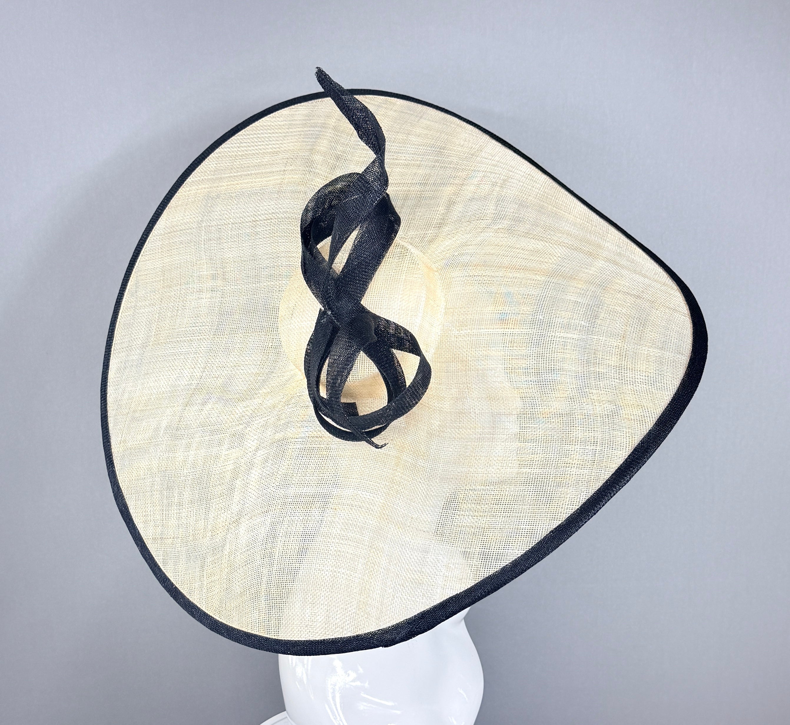 Kentucky Derby Fascinator Hat | Beige and Black Hatinator Headband Hat | Derbyologie