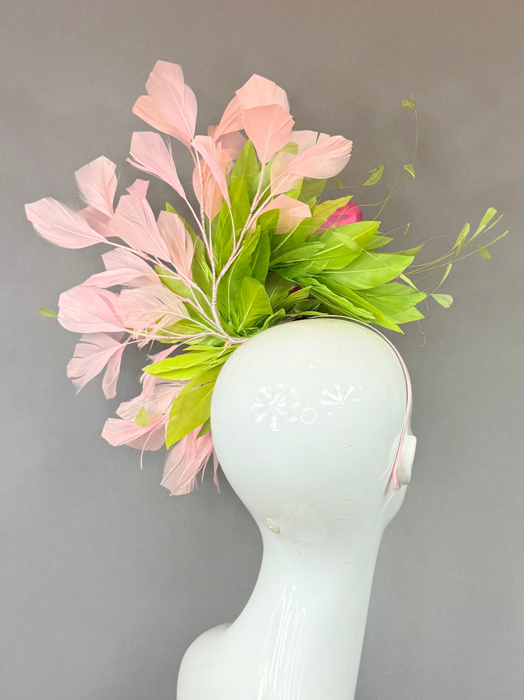 Kentucky Derby Fascinator Hat | Pink and green Headband Hat | Derbyologie