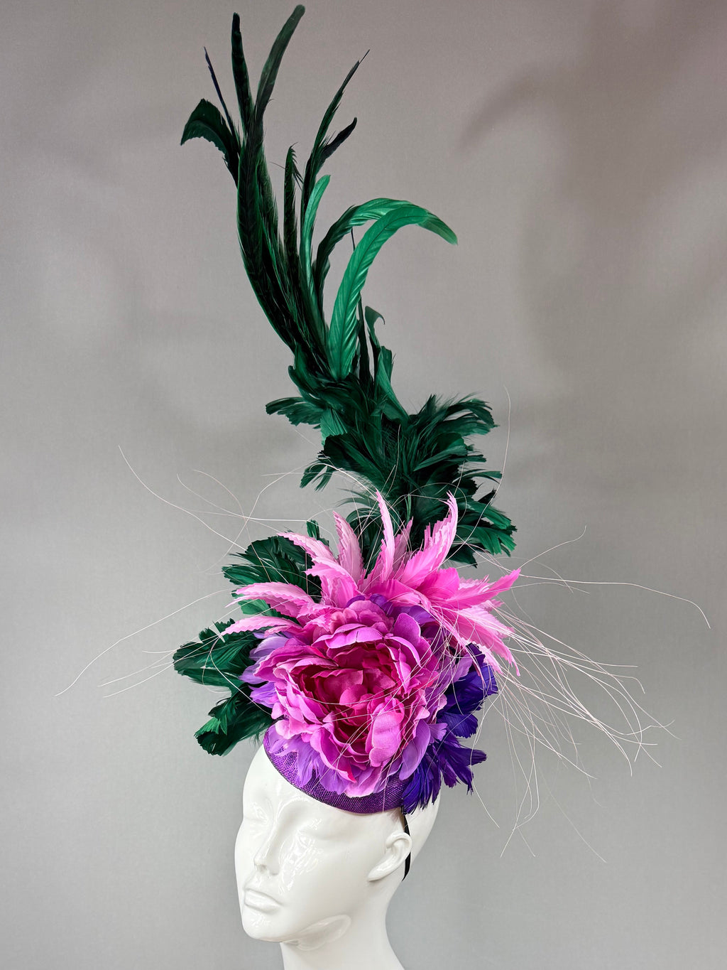 Pink, Purple and Green Derby Fascinator, Kentucky Derby Hat Alternative, Kentucky derby hat (PLATINUM LINE)