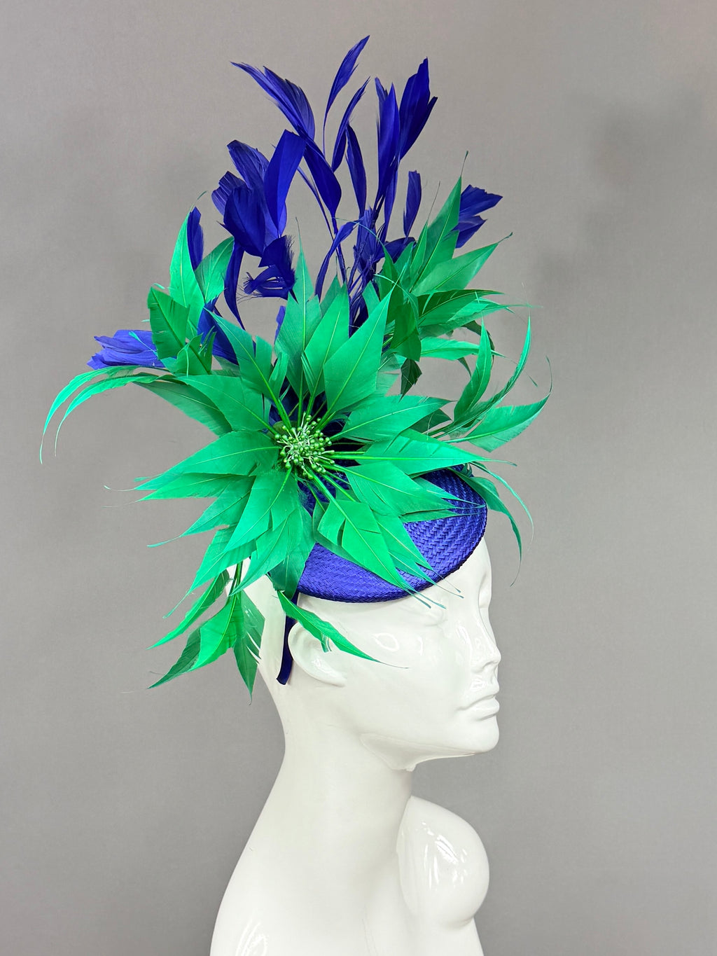 Kentucky Derby Fascinator Hat | Green and blue Headband Hat | Derbyologie