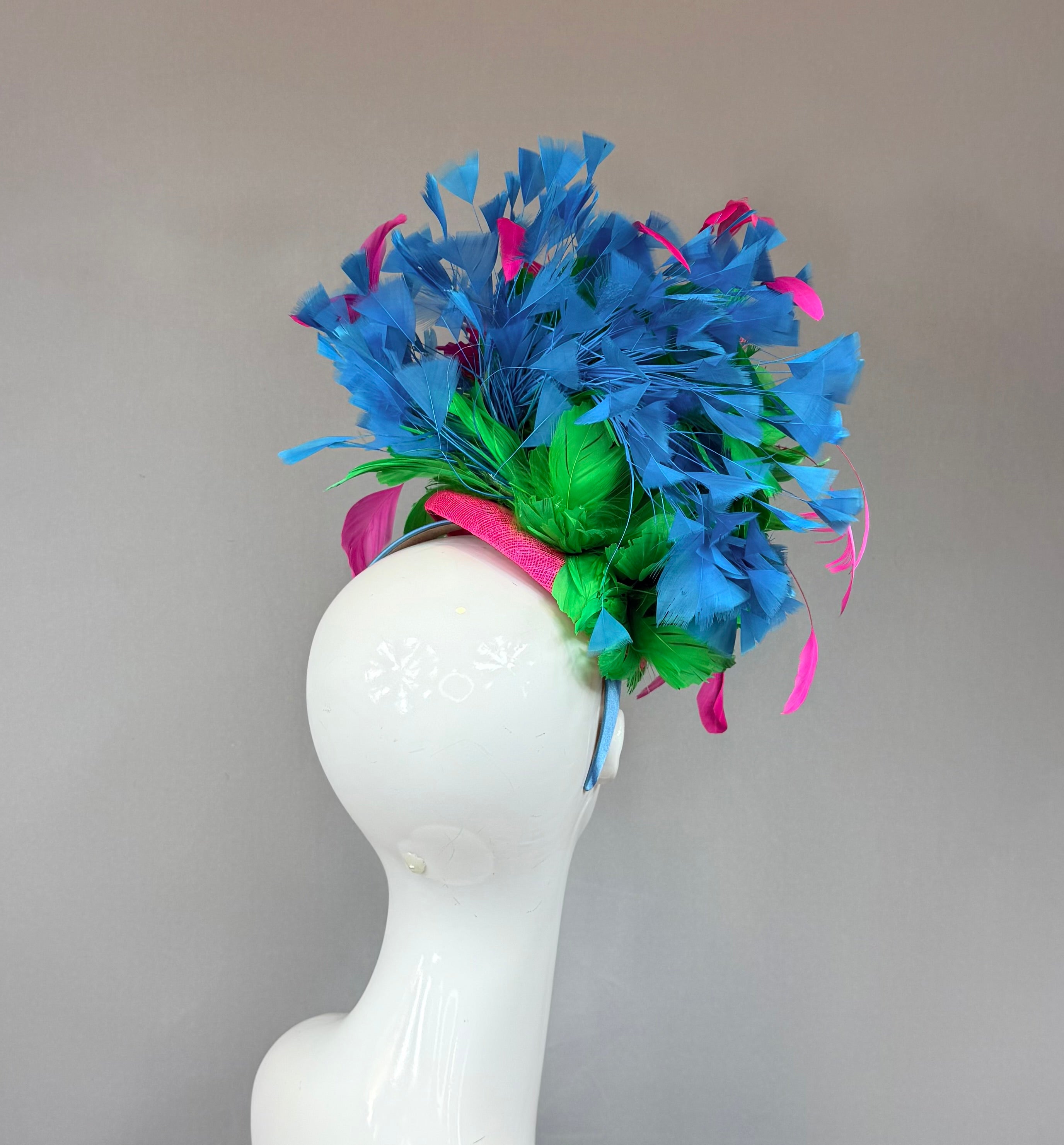 Kentucky Derby Fascinator Hat | Pink, Blue, Green Hat | Derbyologie