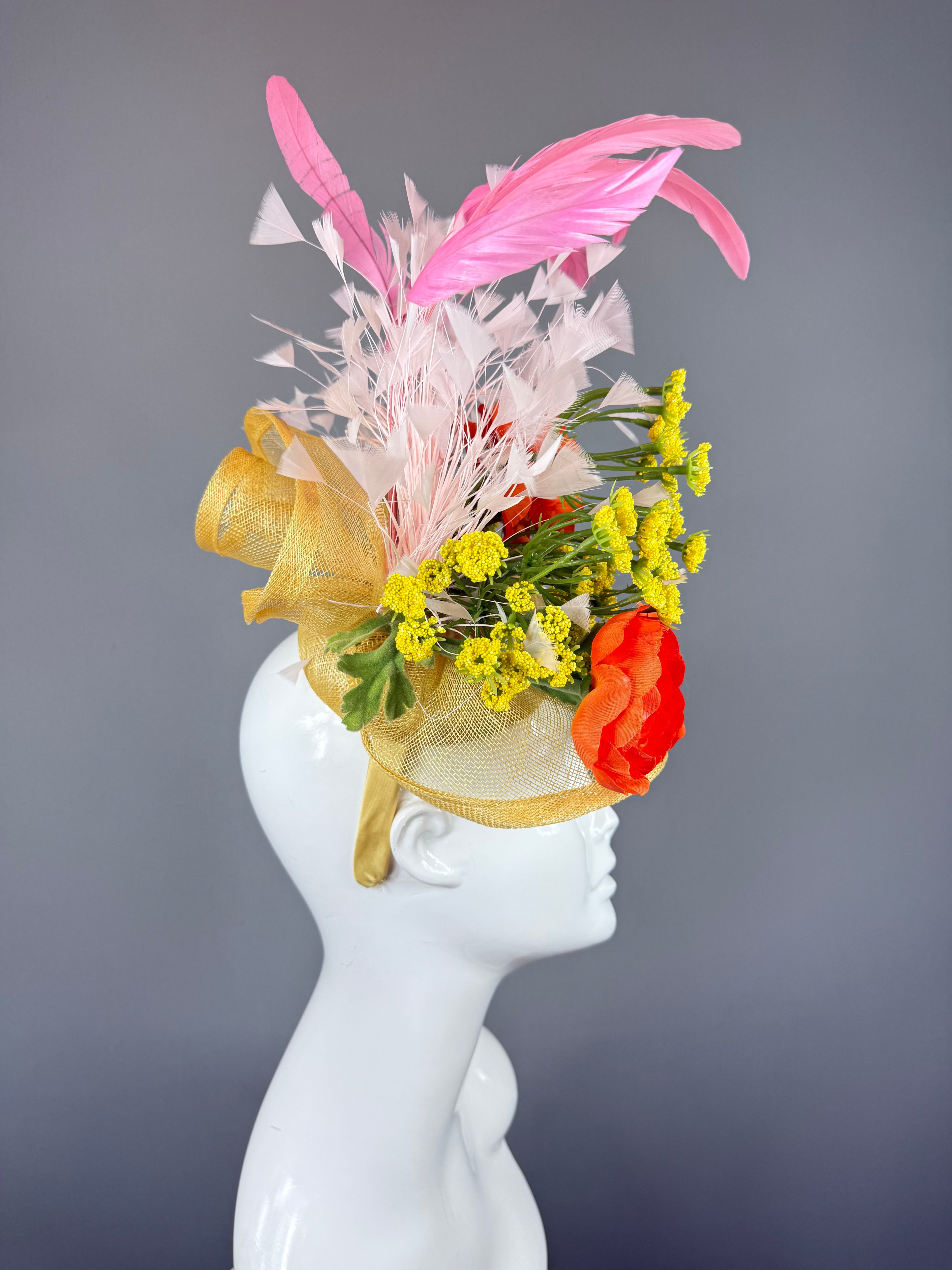 Kentucky Derby Fascinator Hat | Red, Yellow, White, Pink, and Orange Headpiece | Derbyologie