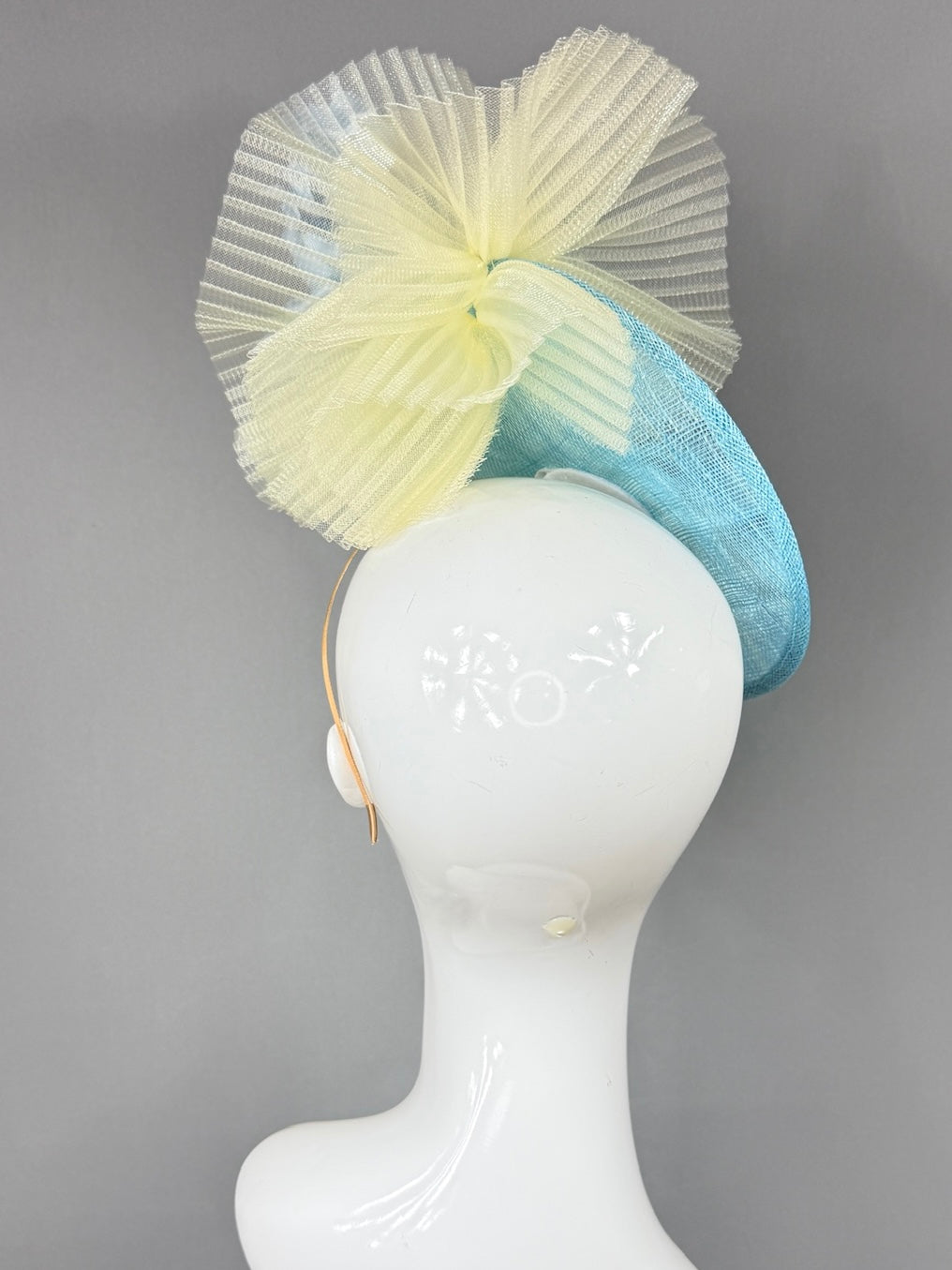 Kentucky Derby Fascinator Hat |Oversized blue silk peony Headpiece | Derbyologie