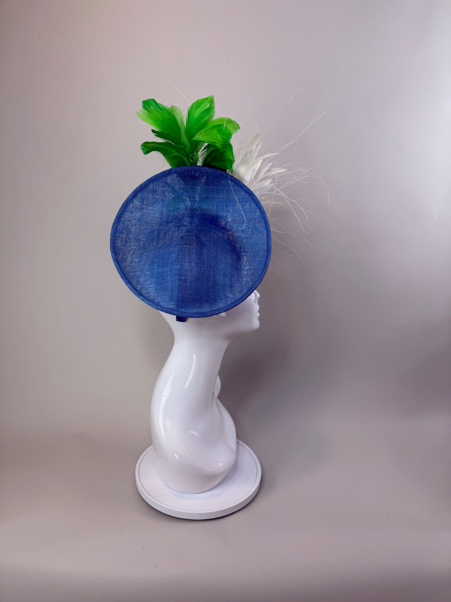 Blue, Green and White Kentucky Derby fascinator, Derby Hat Alternative