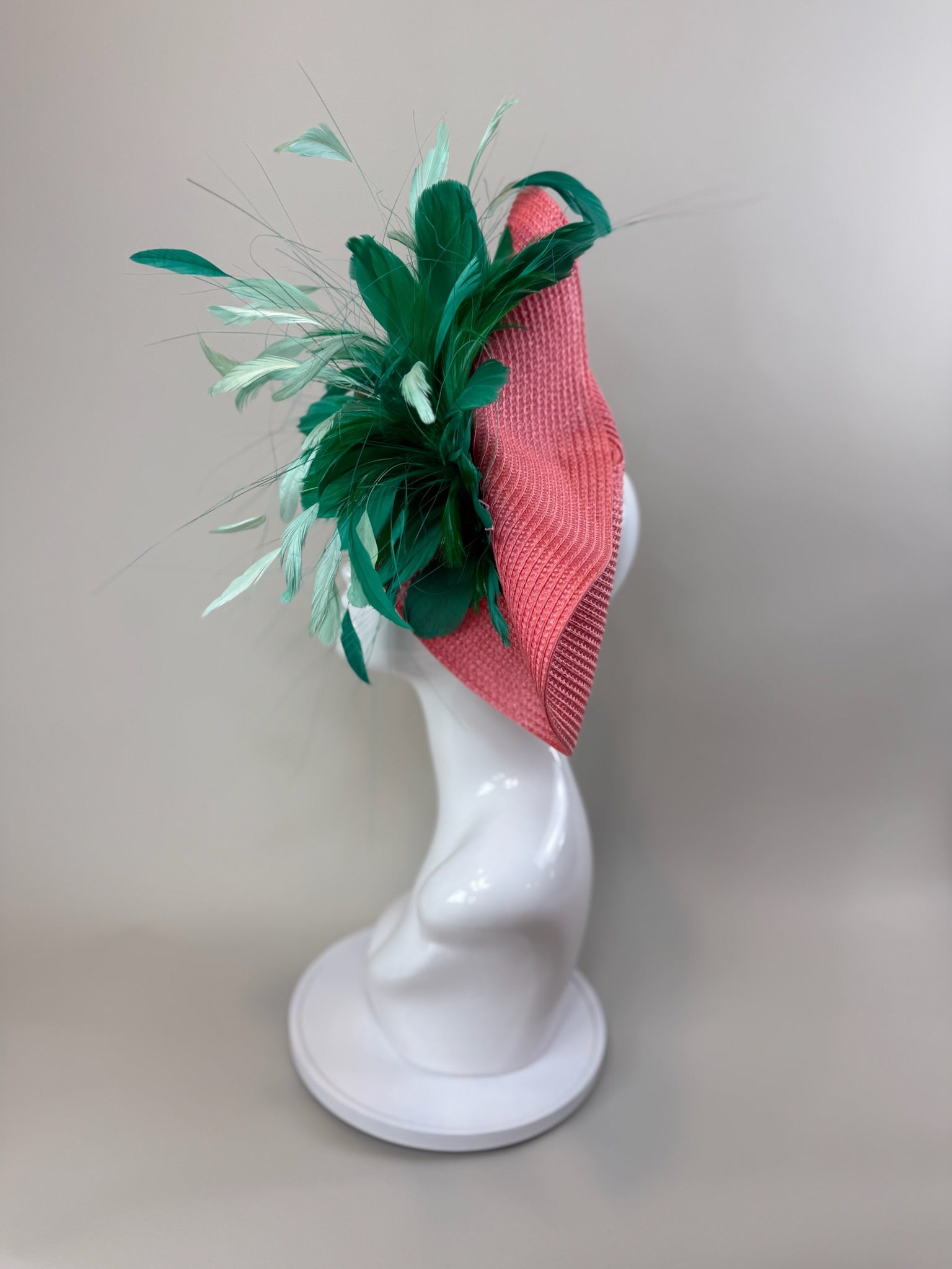 Green and Pink Kentucky Derby fascinator, Derby Hat Alternative