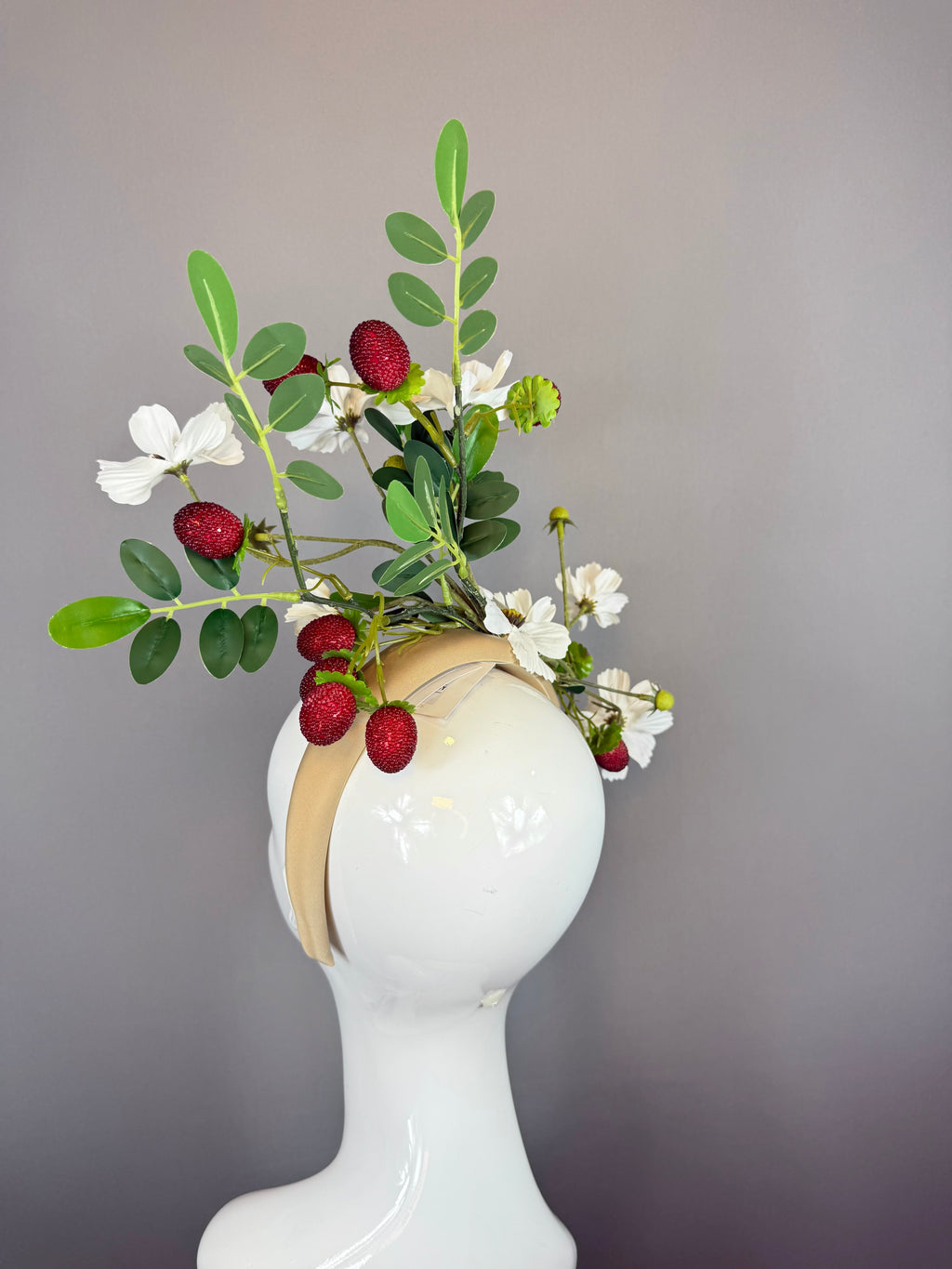 Kentucky Derby Fascinator Hat | Strawberry Flower Headpiece | Derbyologie