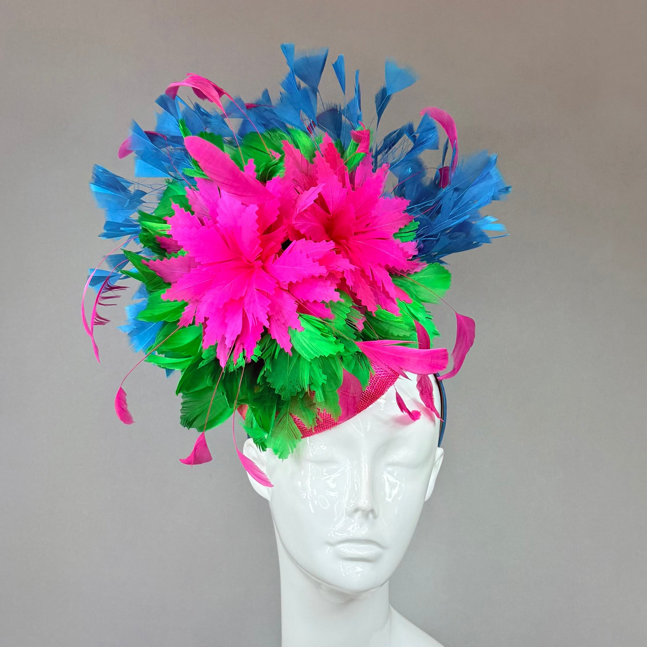Kentucky Derby Fascinator Hat | Pink, Blue, Green Hat | Derbyologie