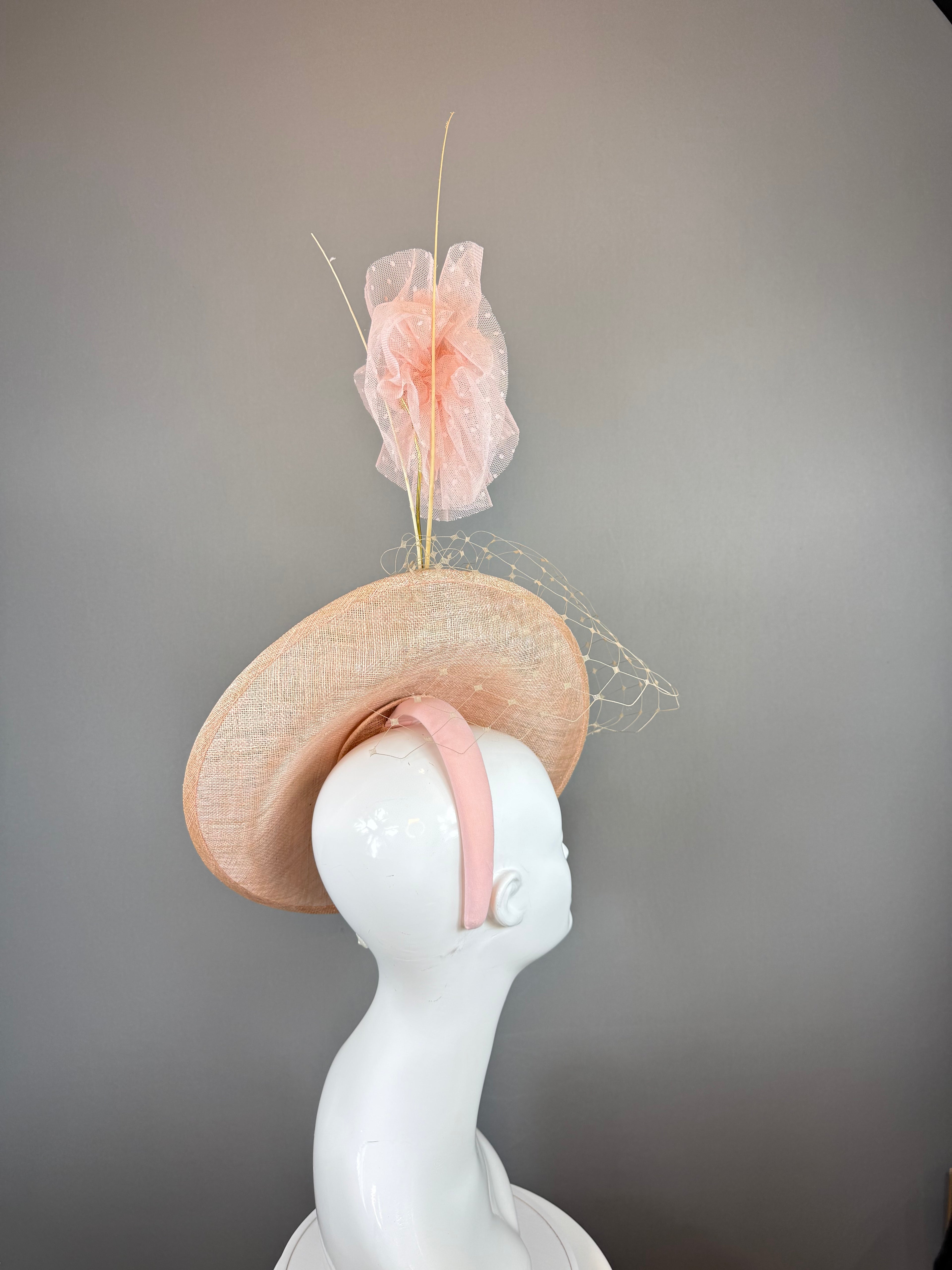 Pink Derby Fascinator, Kentucky Derby Hat Alternative, Kentucky derby hat (PLATINUM LINE)