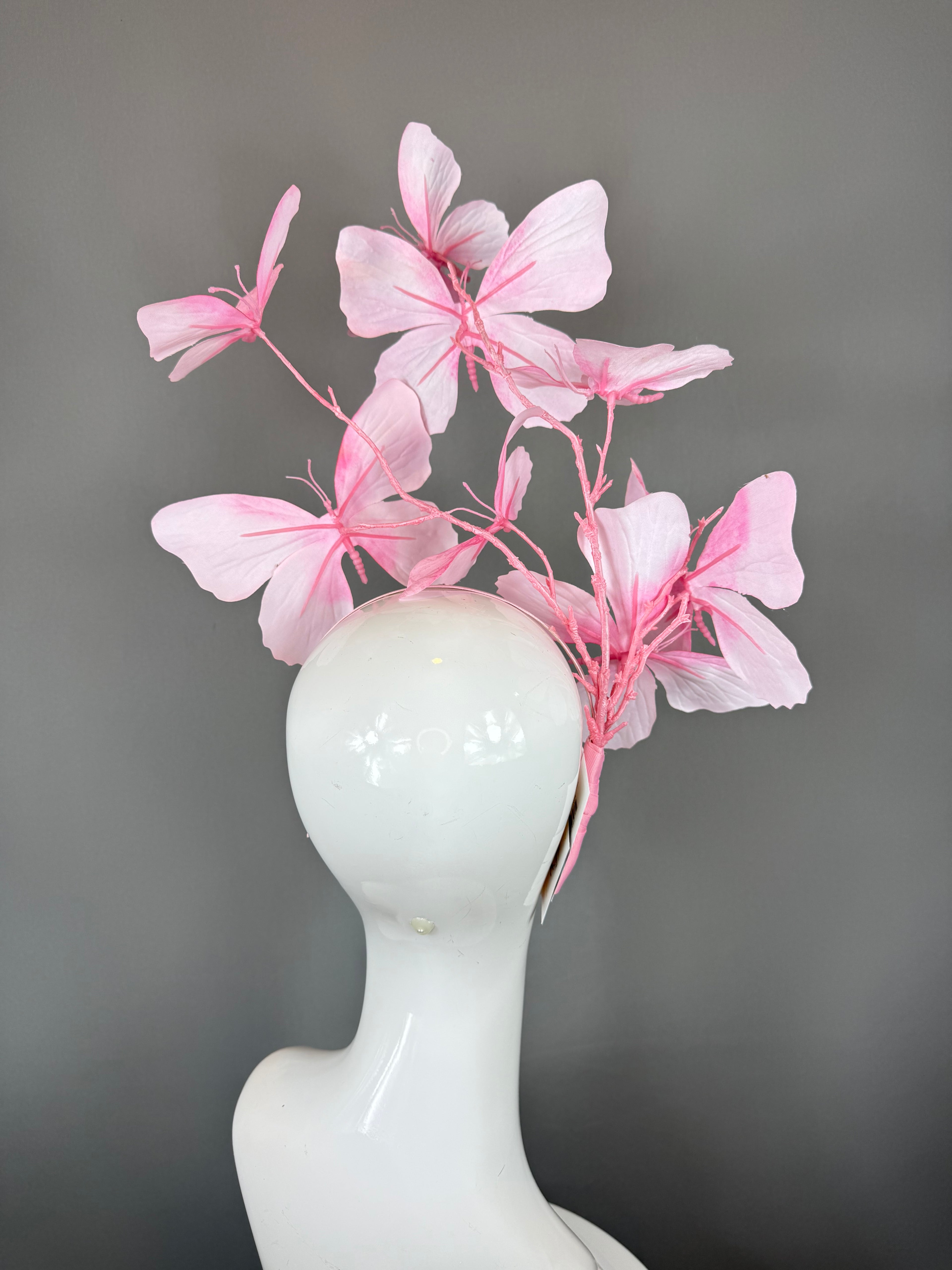 Kentucky Derby Fascinator Hat | Pink Butterfly Headpiece | Derbyologie