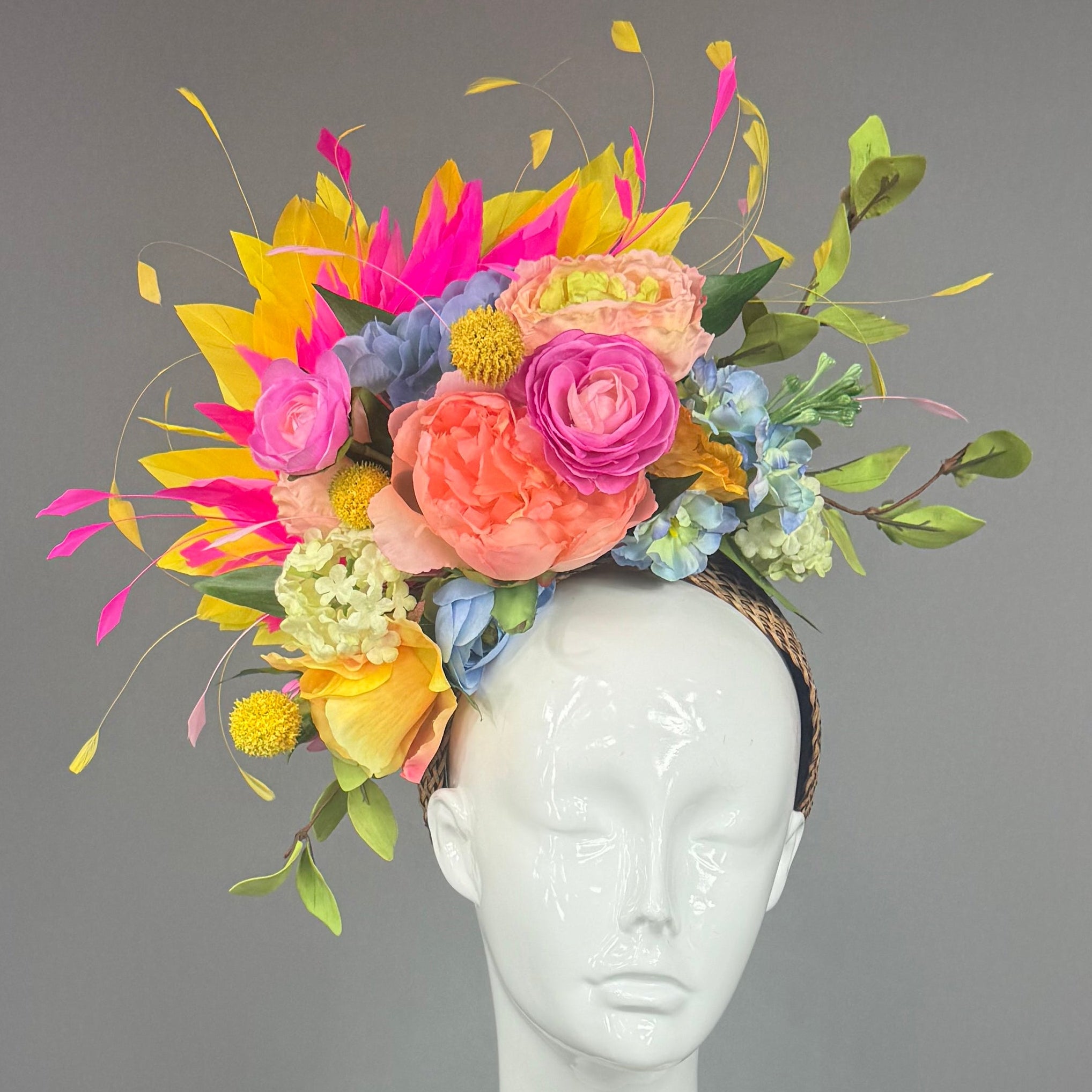Kentucky Derby Fascinator Hat | colorful spring bouquet Headband Hat | Derbyologie