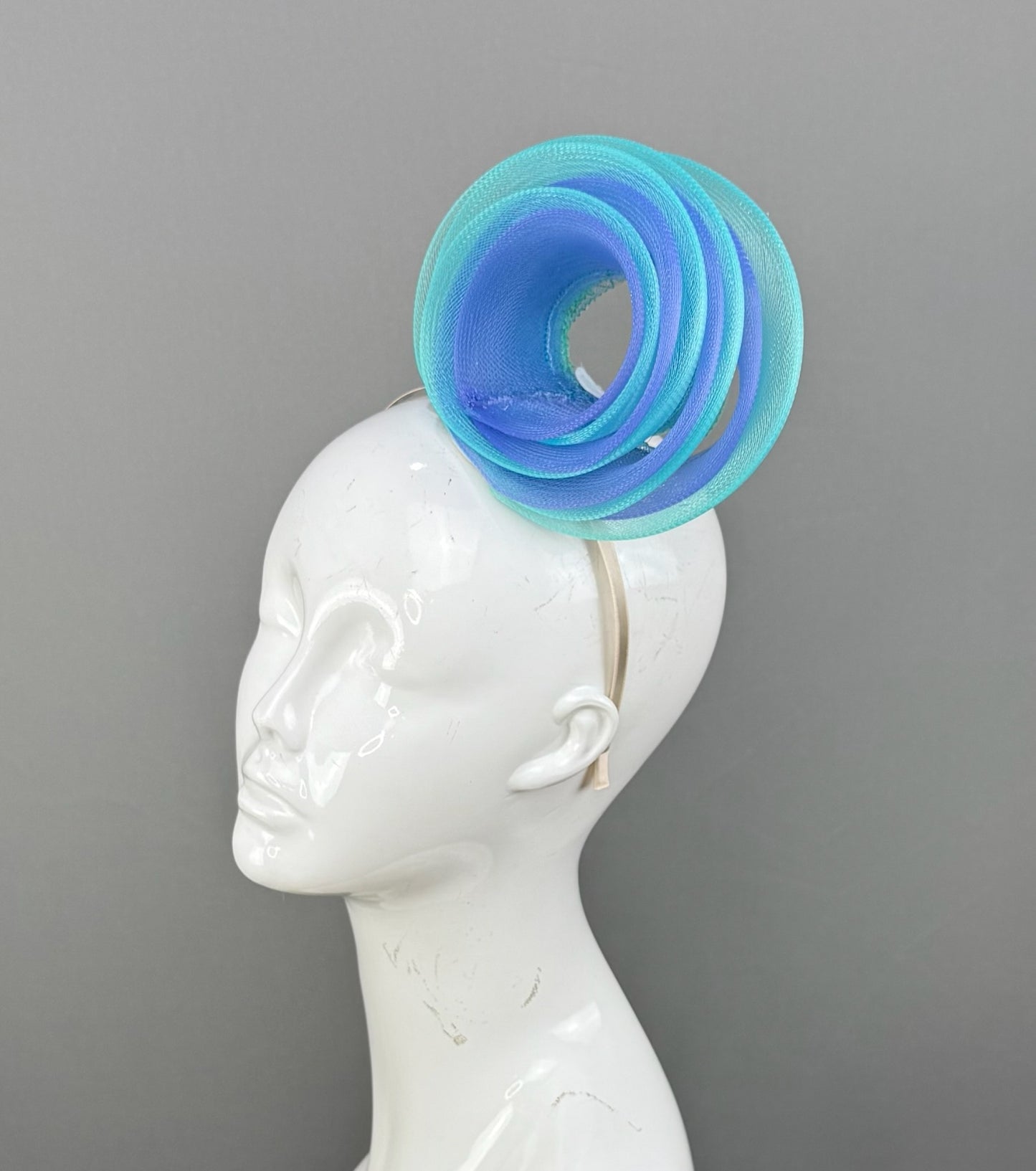 Blue Kentucky Derby fascinator, Derby Hat Alternative (SILVER LINE)