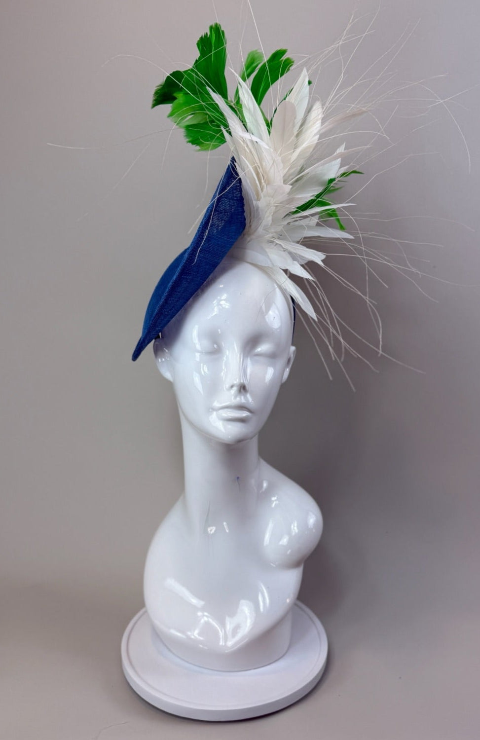 Blue, Green and White Kentucky Derby fascinator, Derby Hat Alternative