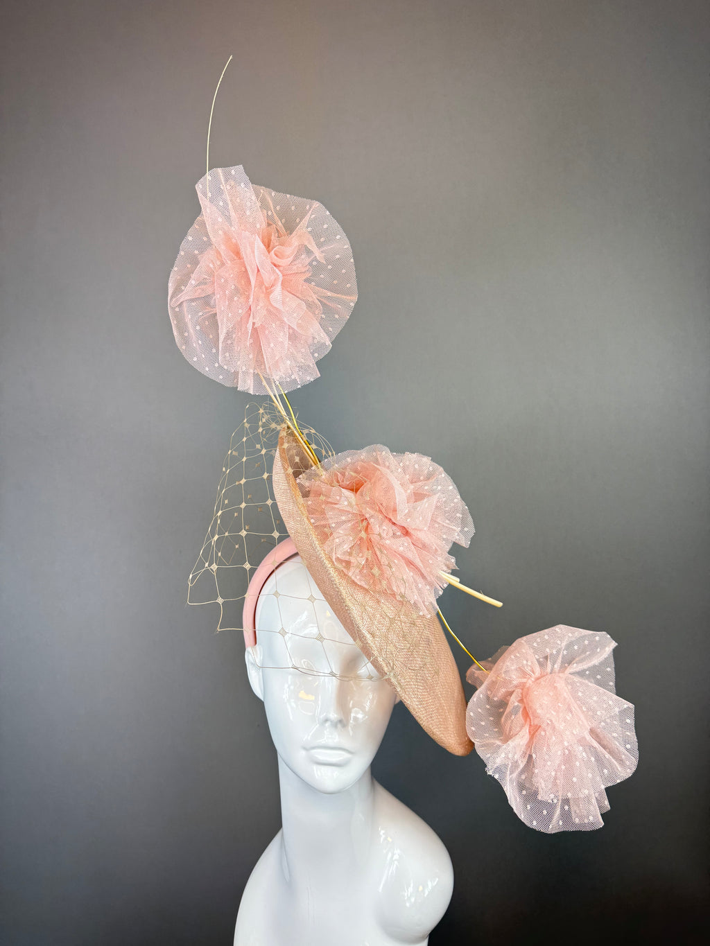 Pink Derby Fascinator, Kentucky Derby Hat Alternative, Kentucky derby hat (PLATINUM LINE)