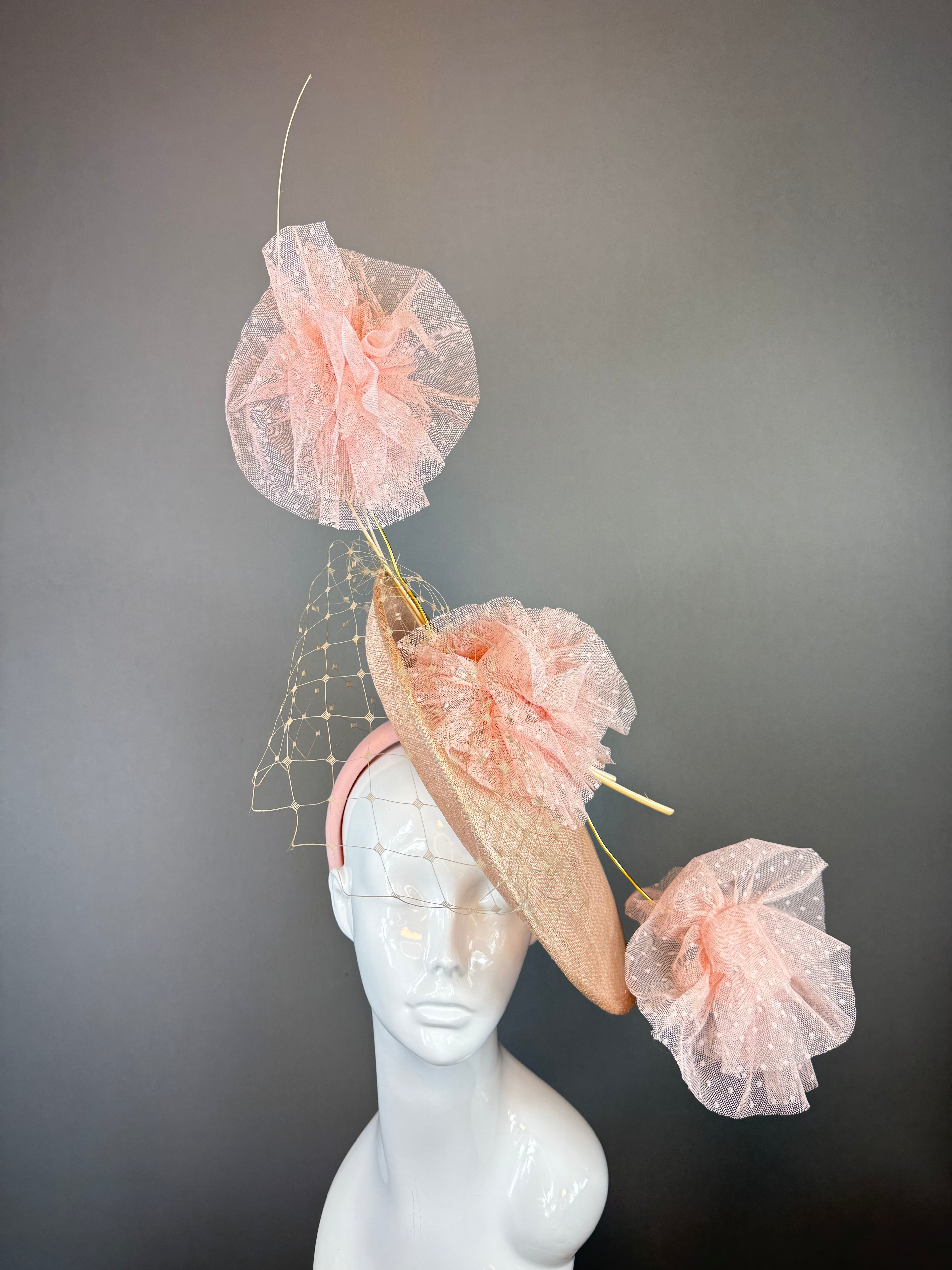 Pink Derby Fascinator, Kentucky Derby Hat Alternative, Kentucky derby hat (PLATINUM LINE)